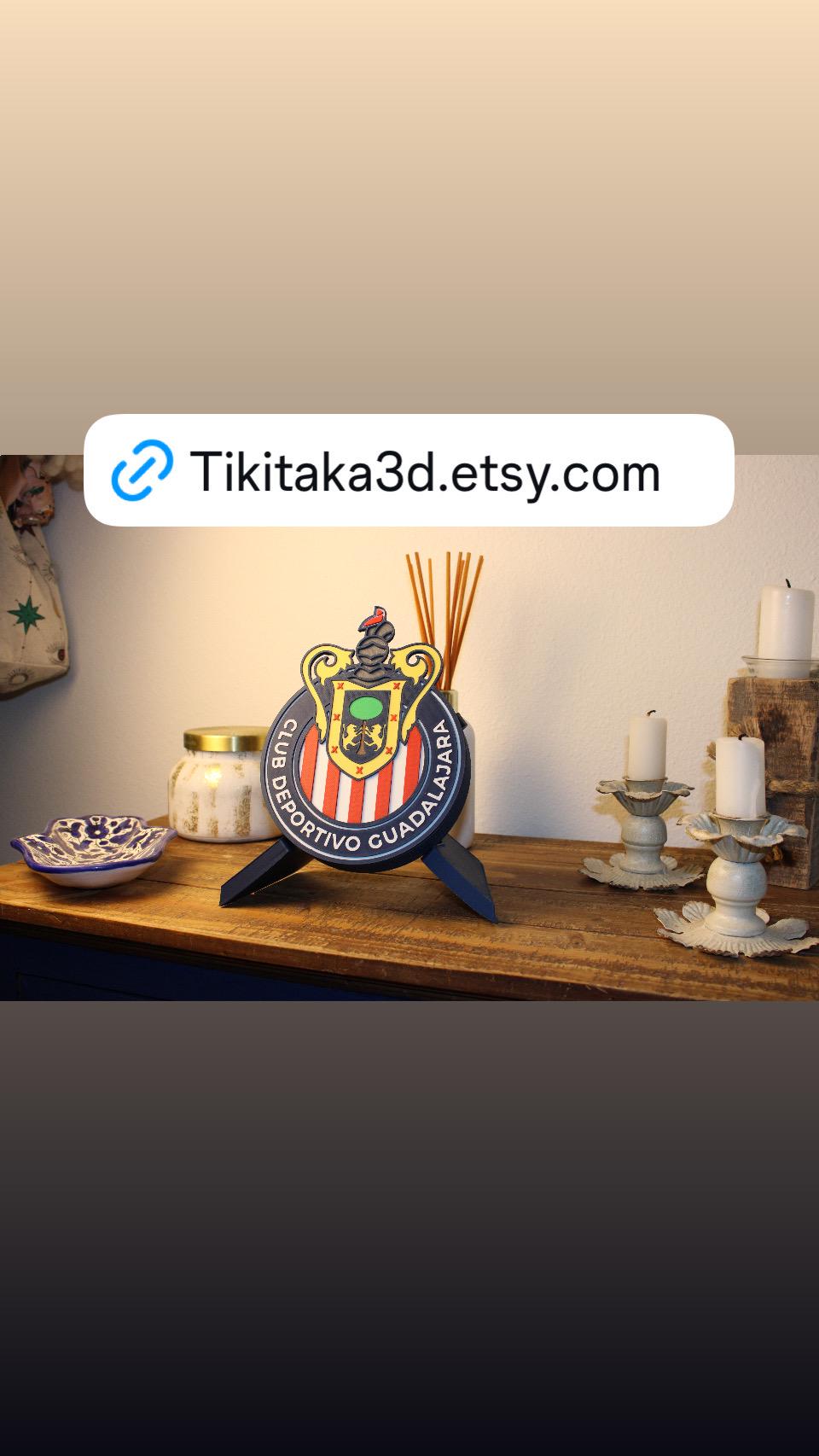 Club de Fútbol Guadalajara. Las Chivas. El Rebaño Sagrado.Mejor regalo para un Celeste. Soccer Regalo para papá/hermano/primo/etc.3D Printed