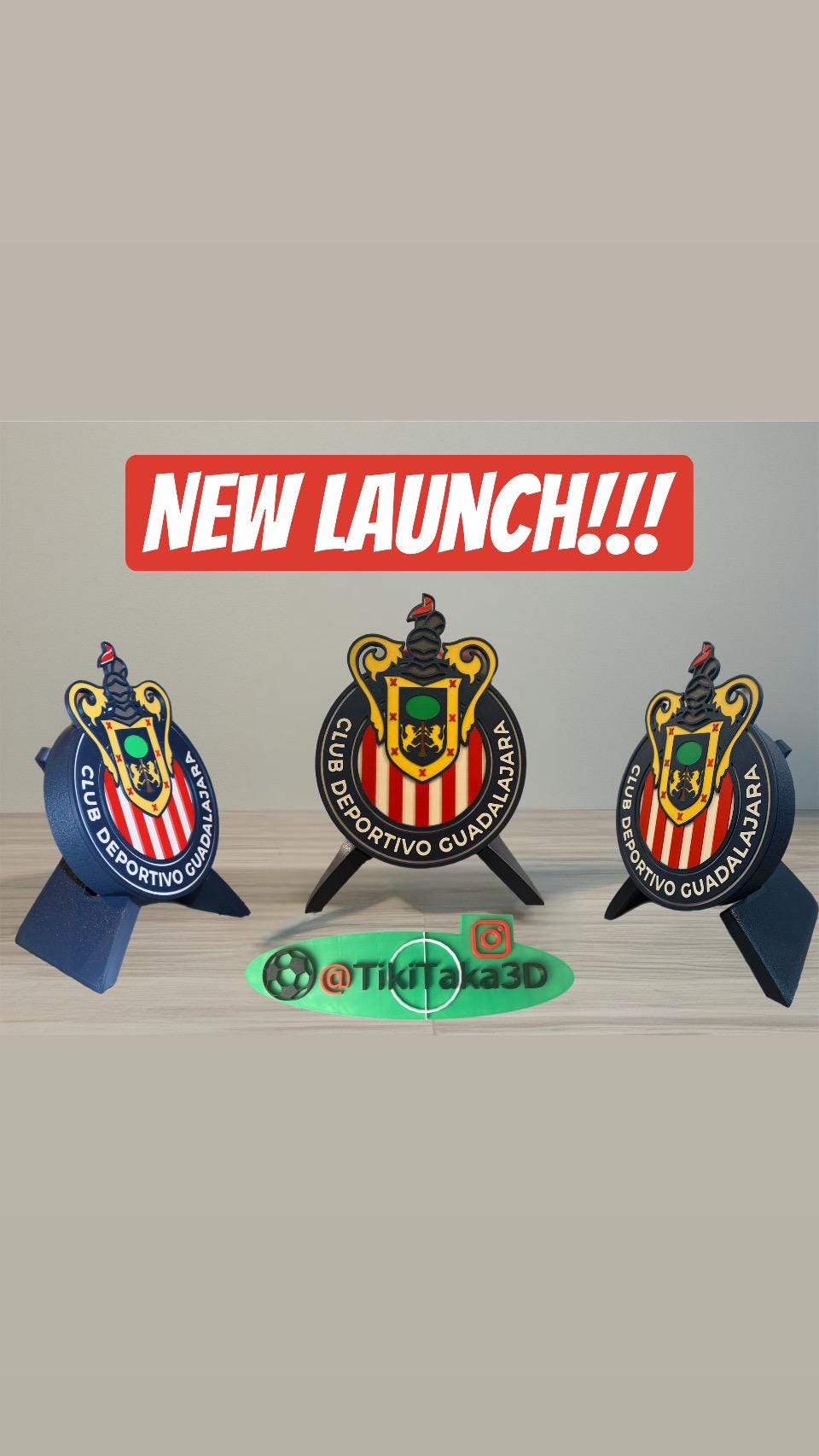 Club de Fútbol Guadalajara. Las Chivas. El Rebaño Sagrado.Mejor regalo para un Celeste. Soccer Regalo para papá/hermano/primo/etc.3D Printed