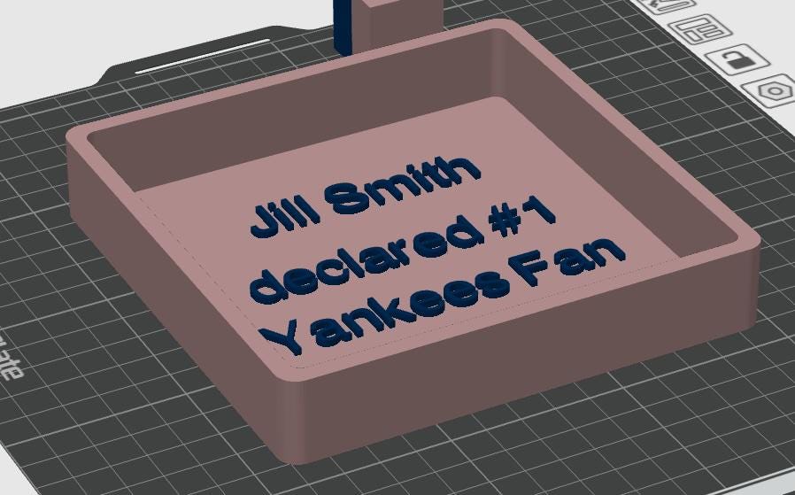 Yankees 3D Printed Rose Gold Storage Box | Personalized Fan Gift