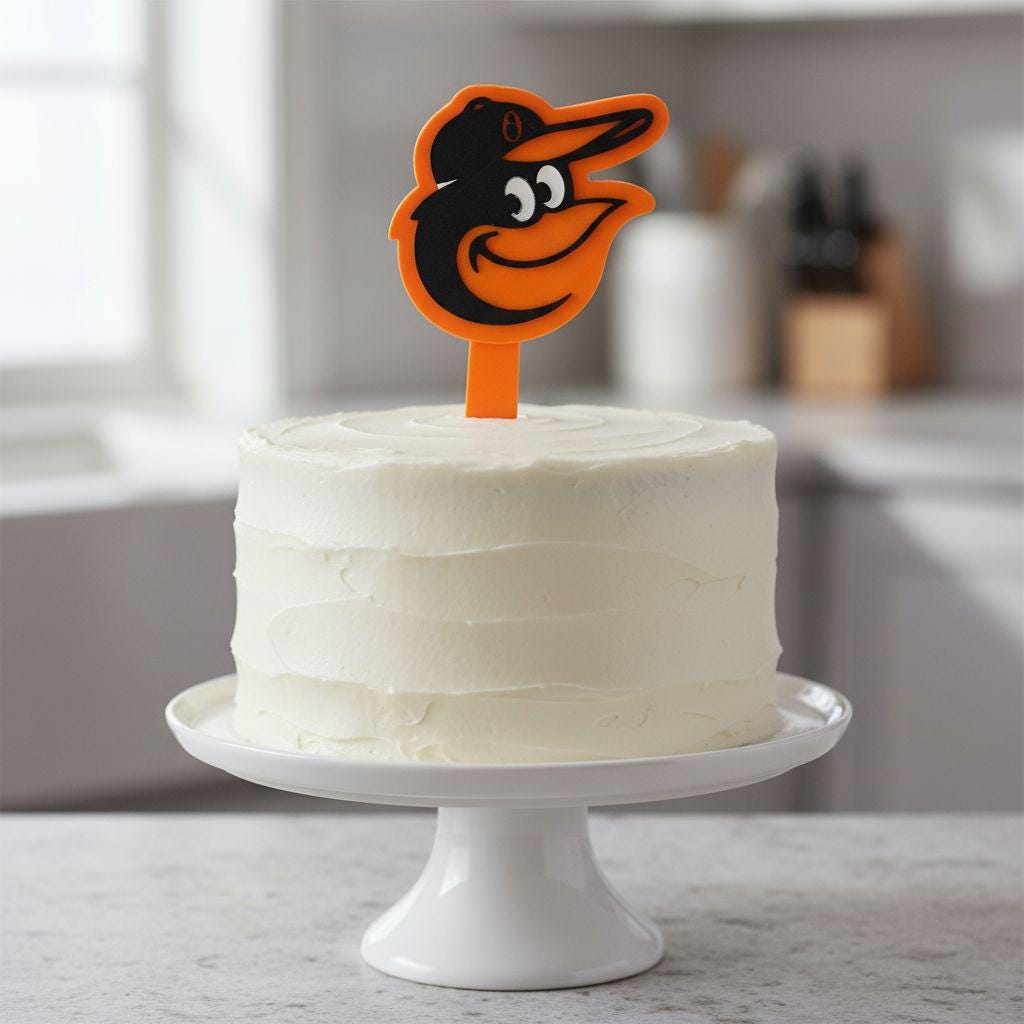 Baltimore Orioles 3D Cake Topper | Food-Grade PETG, USA Made | 5.5”
