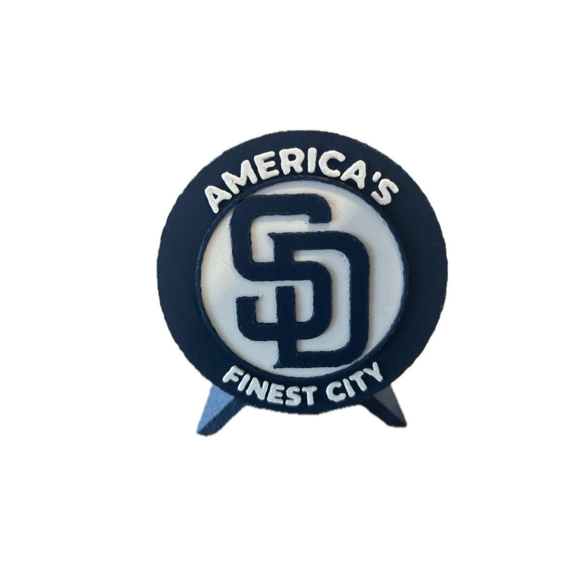 San Diego Padres 3D printed round display medallion with stand and hidden stash boxAmericas Finest City MLB fan gift, made in USA