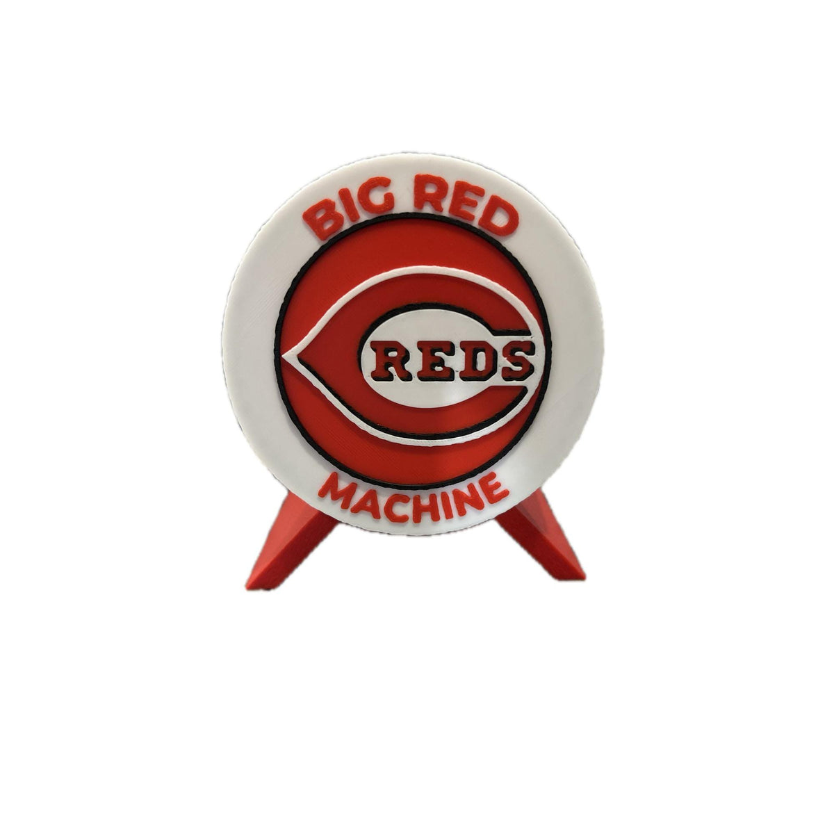 Cincinnati Reds 3D printed round display medallion with stand and hidden stash boxBig Red Machine MLB baseball fan gift, made in USA