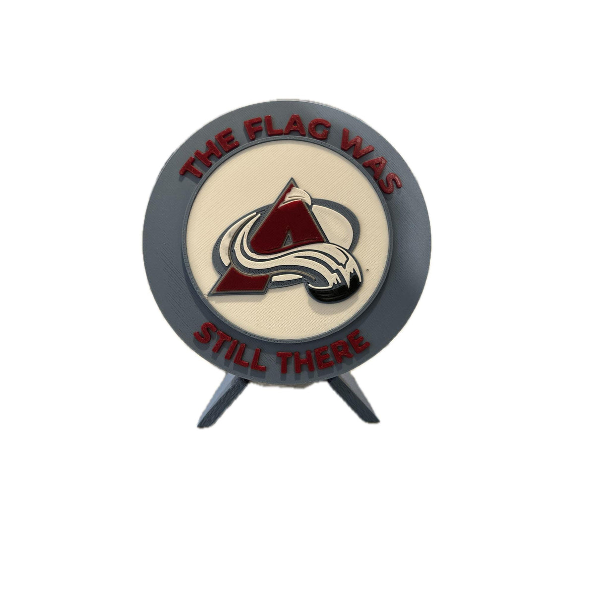 Colorado Avalanche 3D printed round display medallion with stand and hidden stash boxGo Avs NHL hockey fan gift, made in USA