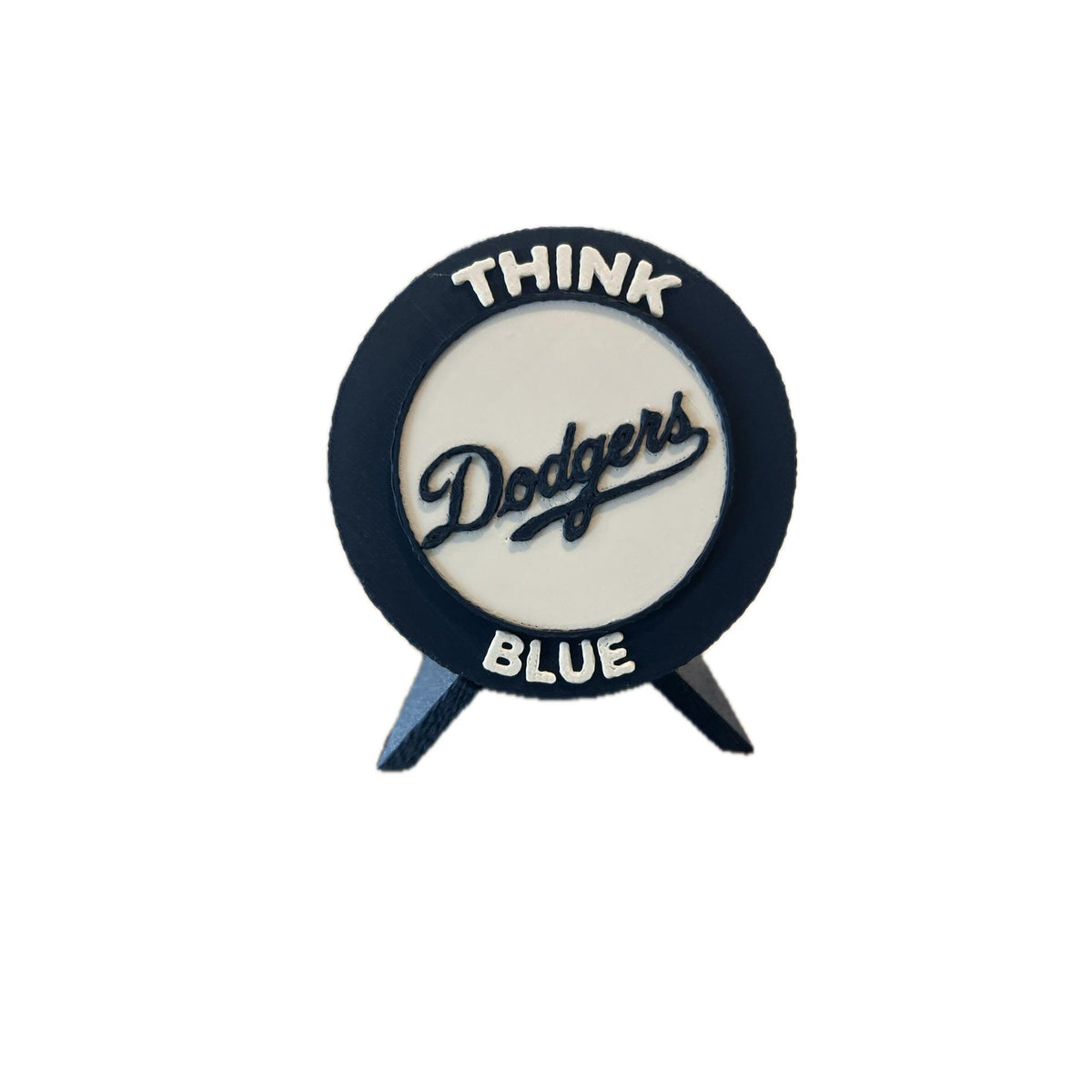 Los Angeles Dodgers 3D printed round display medallion with stand and hidden stash boxThink Blue MLB baseball fan gift, made in USA