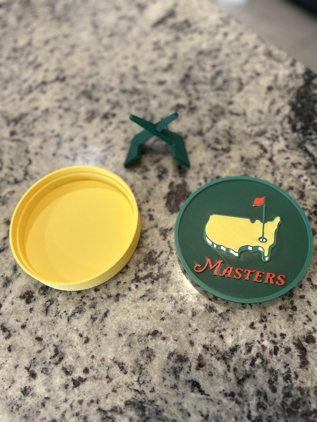 3D Printed Masters Golf Display with Stand — also a jewelry box or desk organizer; 3D printed fan gift, made in USA