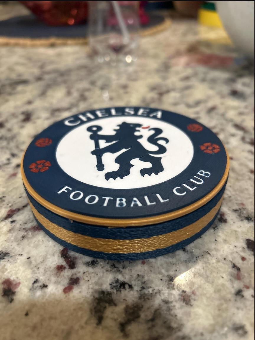3D Printed Chelsea FC Crest Display & Stash Box | Premier League Soccer Gift