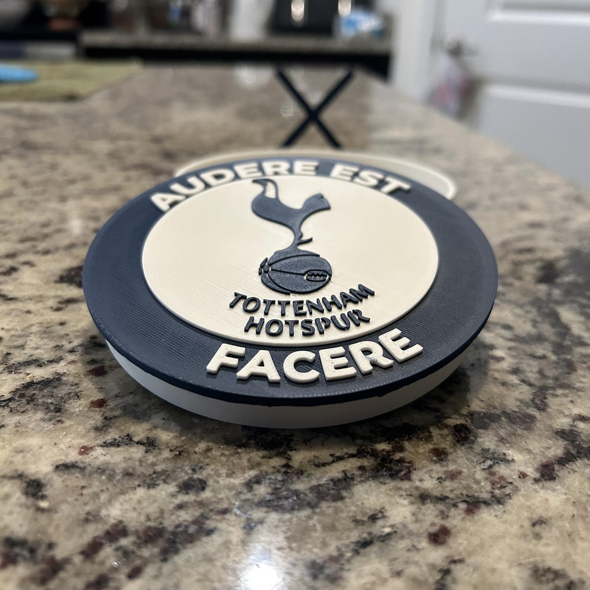 Tottenham Hotspur Personalized Roundel Display & Stash Box with stand; 3D printed fan gift, made in USA