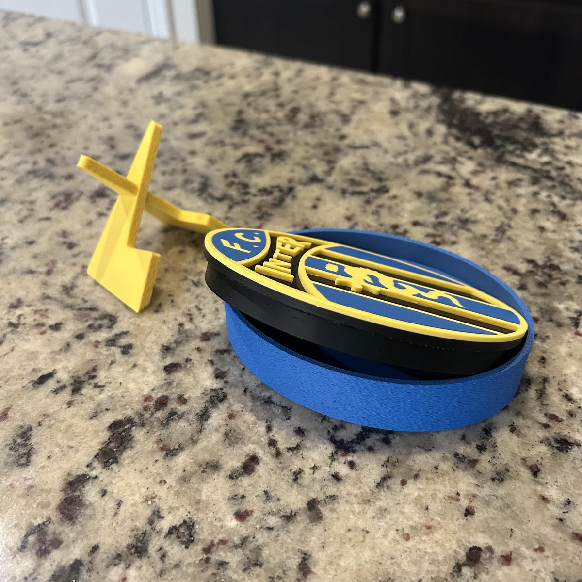 Inter Milan Vintage Crest 1960-1963 with stand; 3D printed fan gift, made in USA