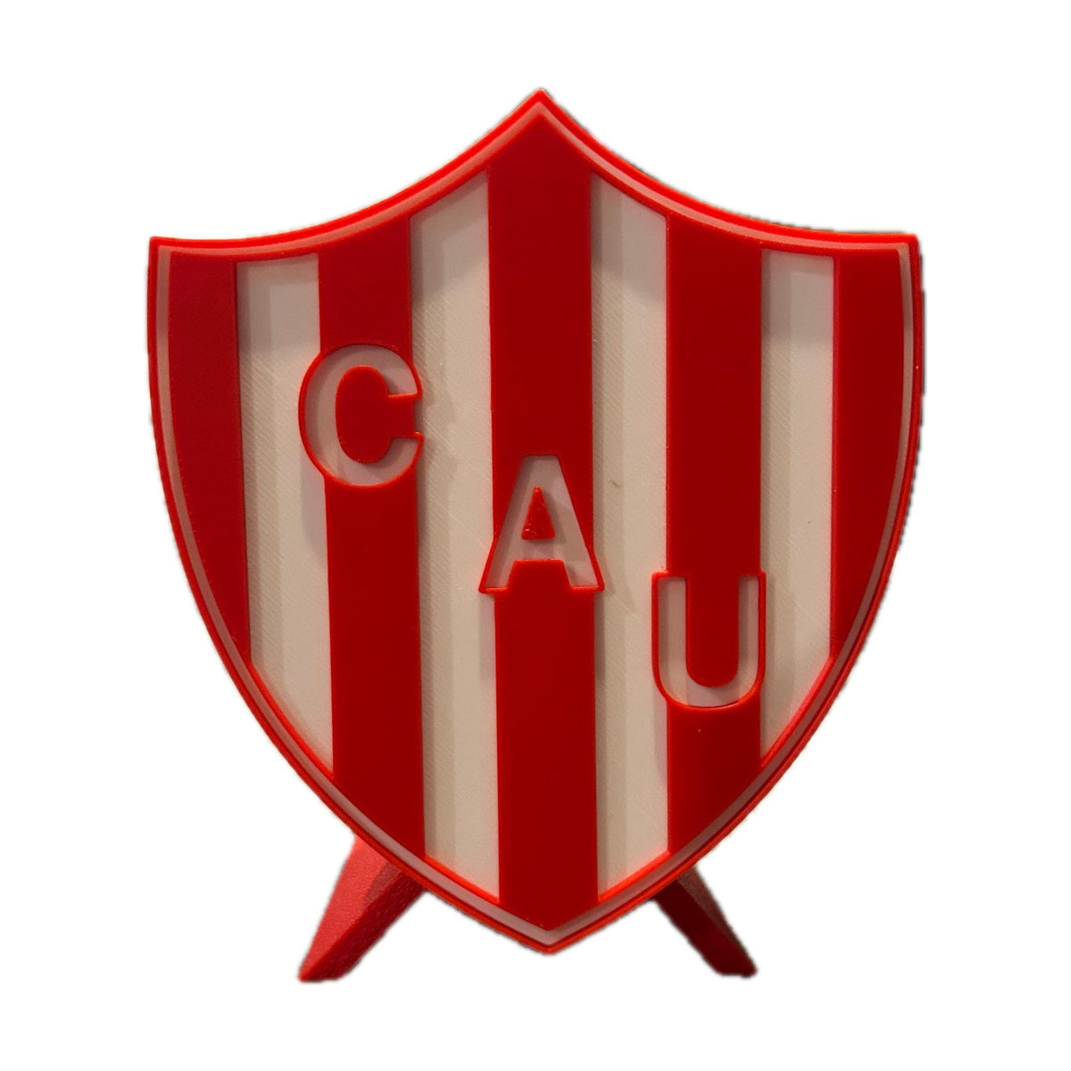 Club Atletico Union Santa Fe 3D Crest Display with Stand & Stash Box; 3D printed fan gift, made in USA