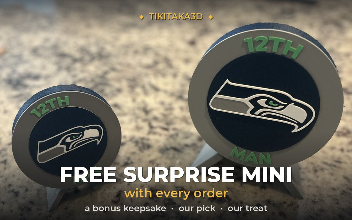 Free surprise mini 3D-printed keepsake included with every order