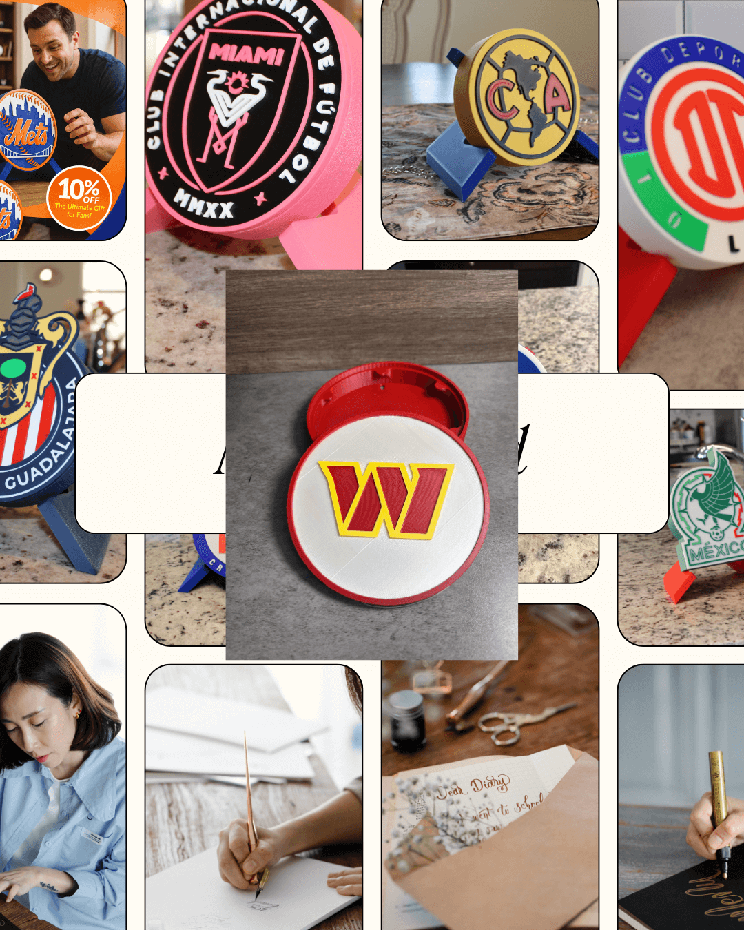 Washington Commanders 3D Logo Plaque | Magnetic Keepsake Box | NFL Fan Wall Art Decor Tiki-Taka3D