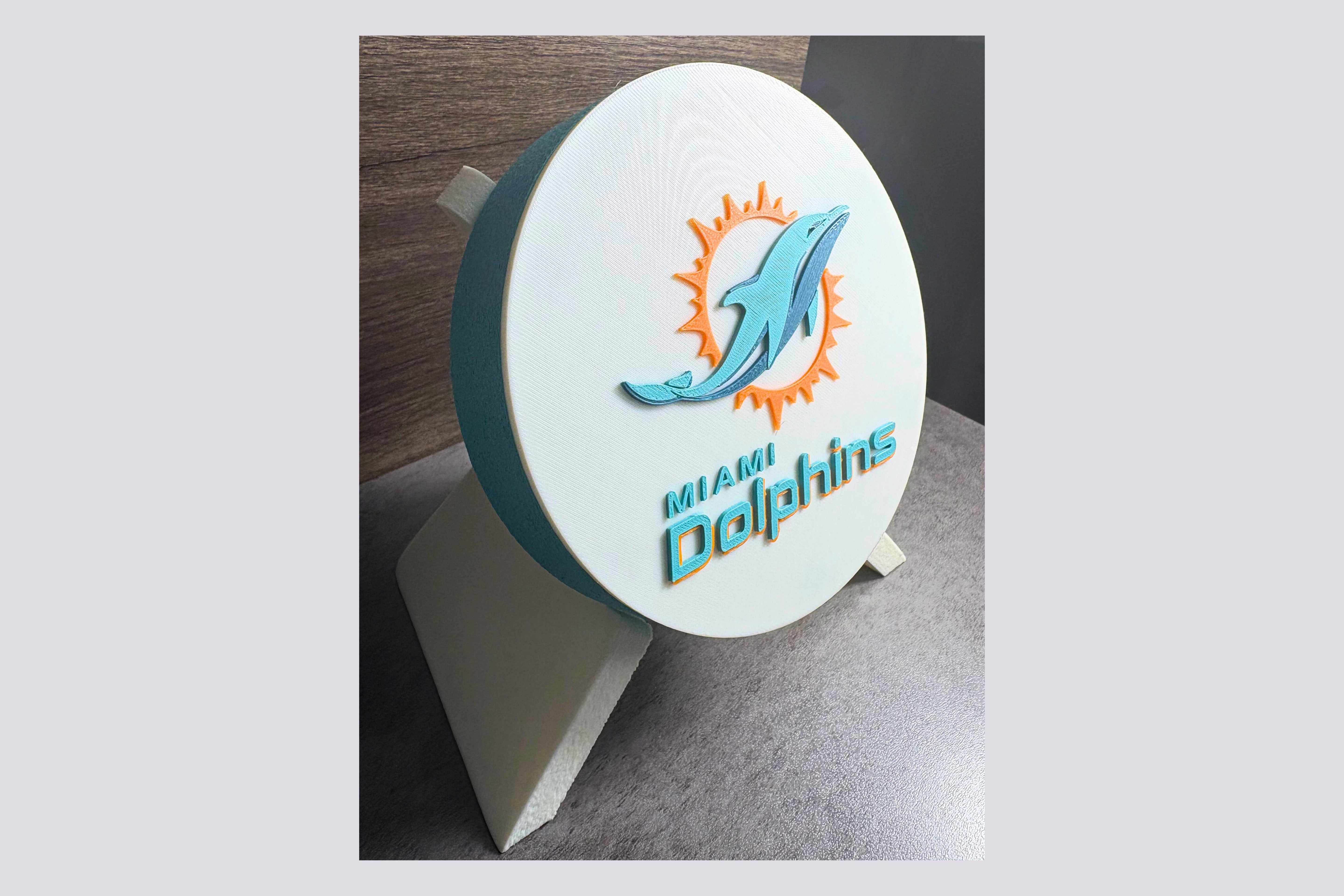 Dolphins 3D Logo Stash Box or Keepsake | Magnetic Compartment Tiki-Taka3D