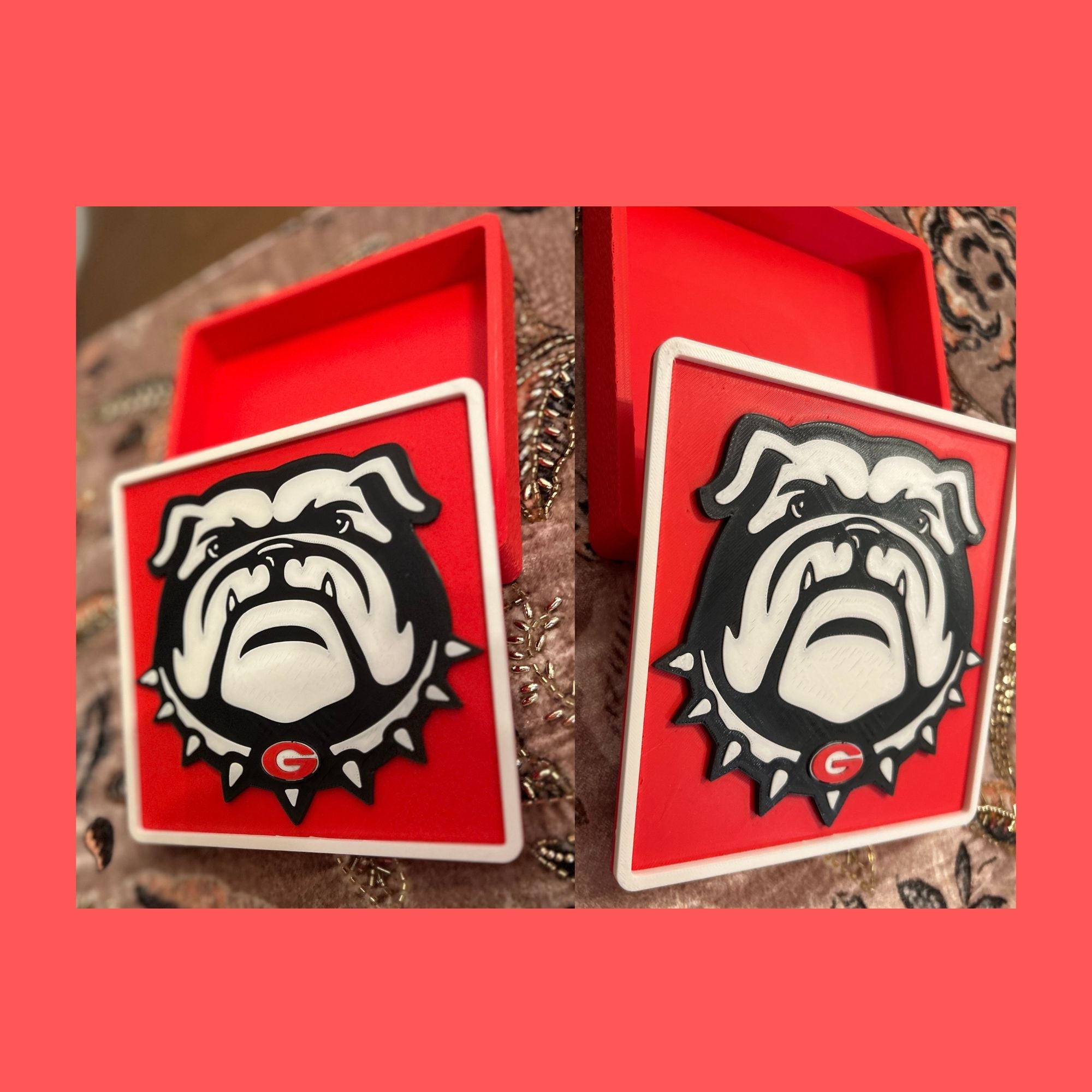 Georgia Bulldogs 3D Printed Storage Box | UGA Gift | Graduation Gift | Desk Organizer | Personalized College Gift Tiki-Taka3D