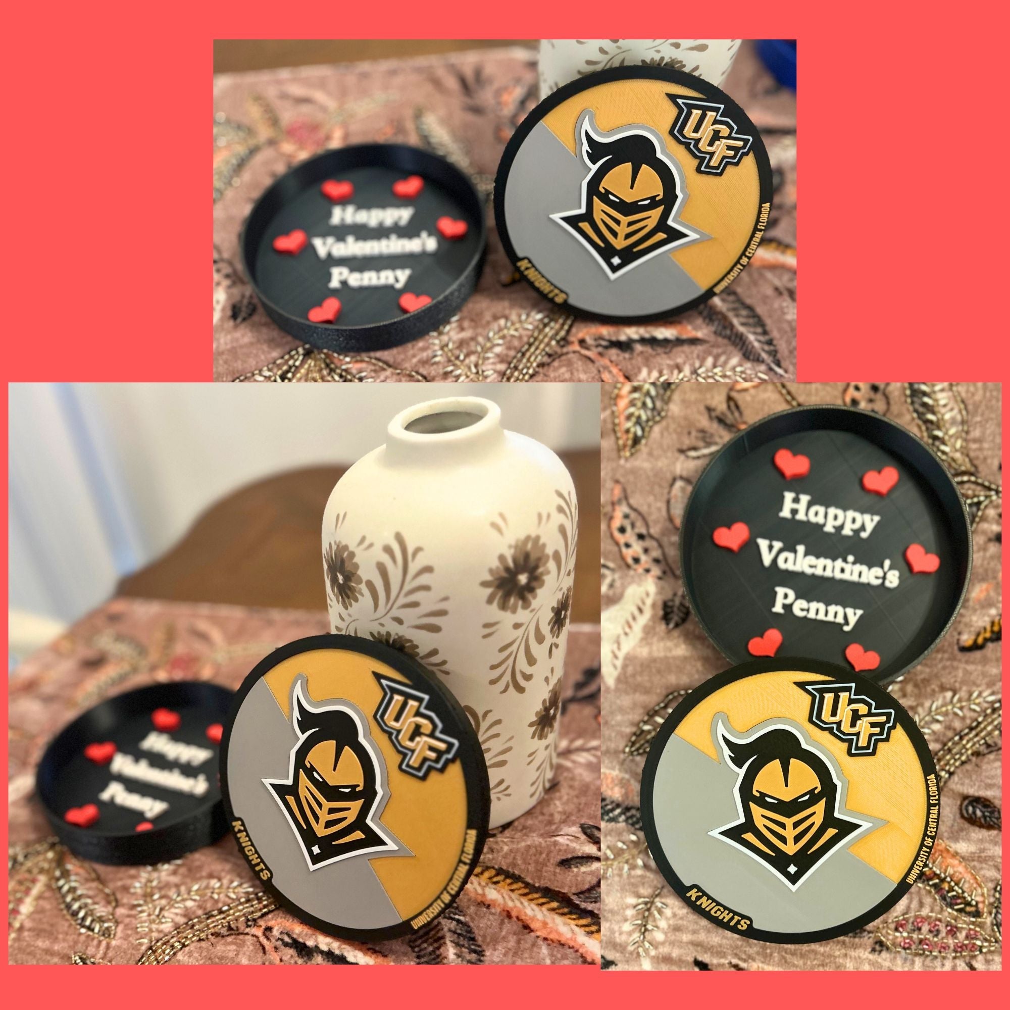 UCF Knights 3D Logo Display with Storage Box - Personalized Desk Decor Tiki-Taka3D