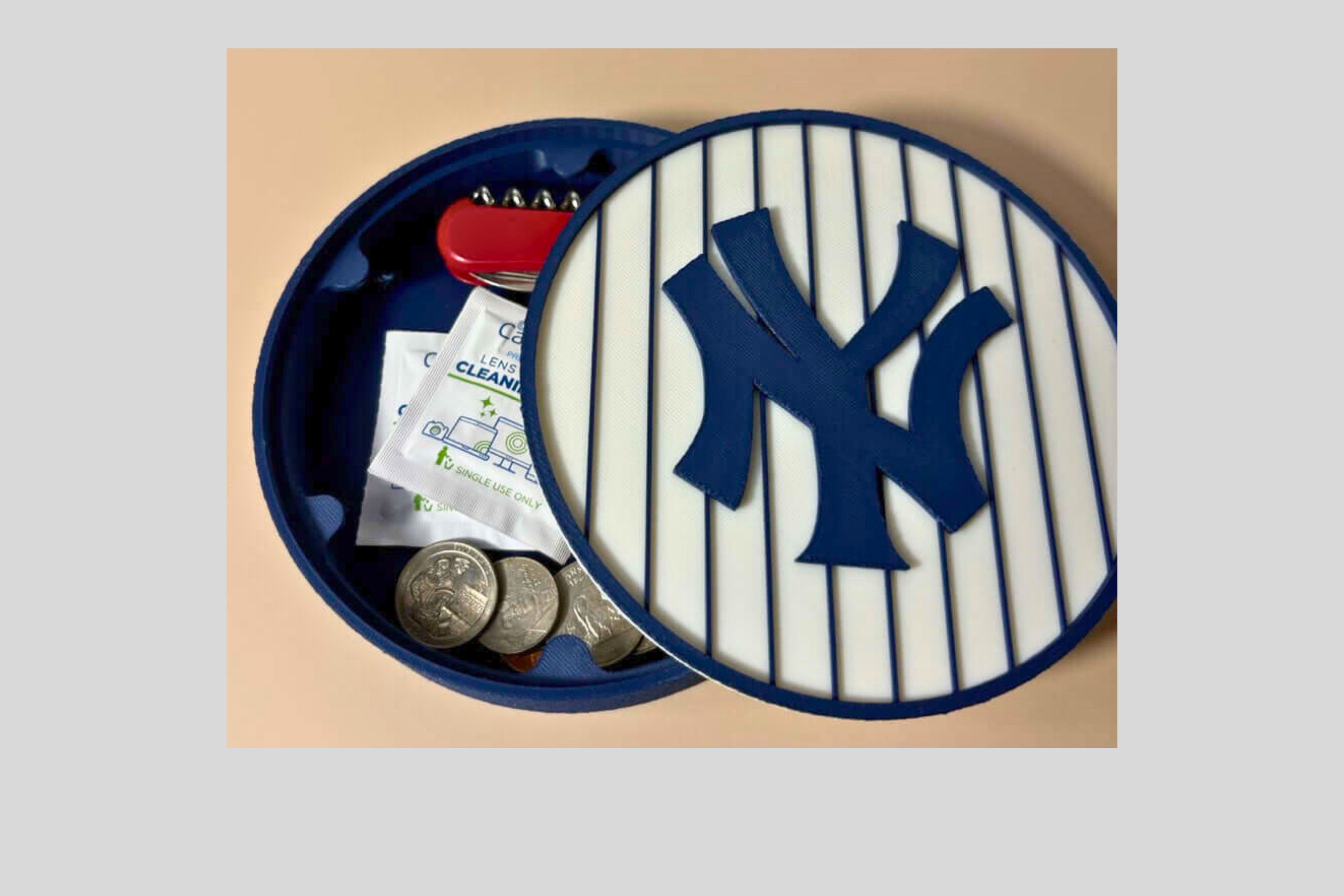 NY Yankees 3D Logo Stash Box: Unique MLB Baseball Fan Gift Tiki-Taka3D
