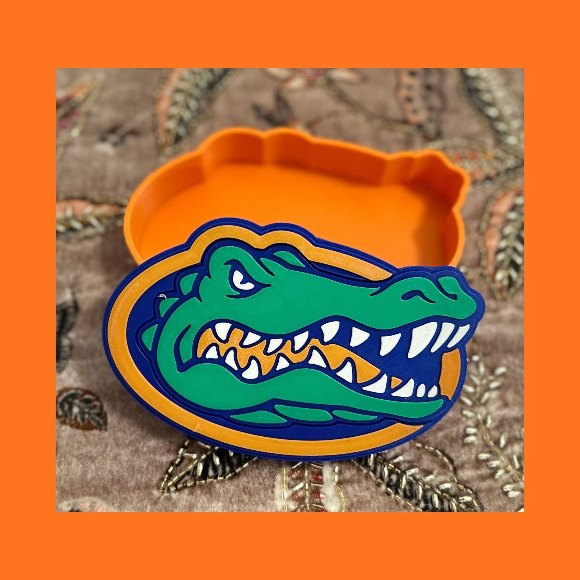 Florida Gators 3D Printed Storage Box | UF Gift | Graduation Gift | Desk Organizer | Go Gators College Gift Tiki-Taka3D