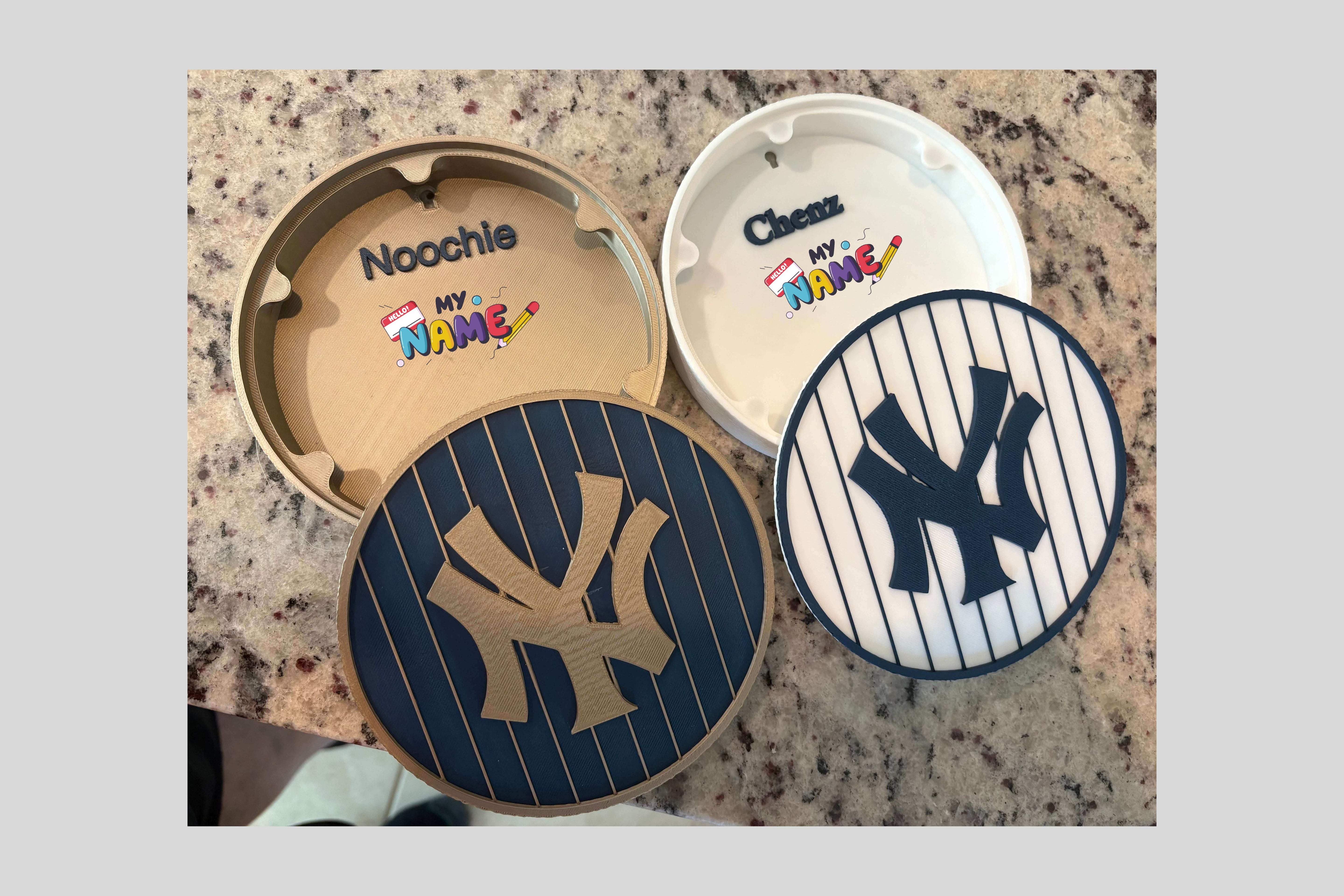 NY Yankees 3D Logo Stash Box: Unique MLB Baseball Fan Gift Tiki-Taka3D