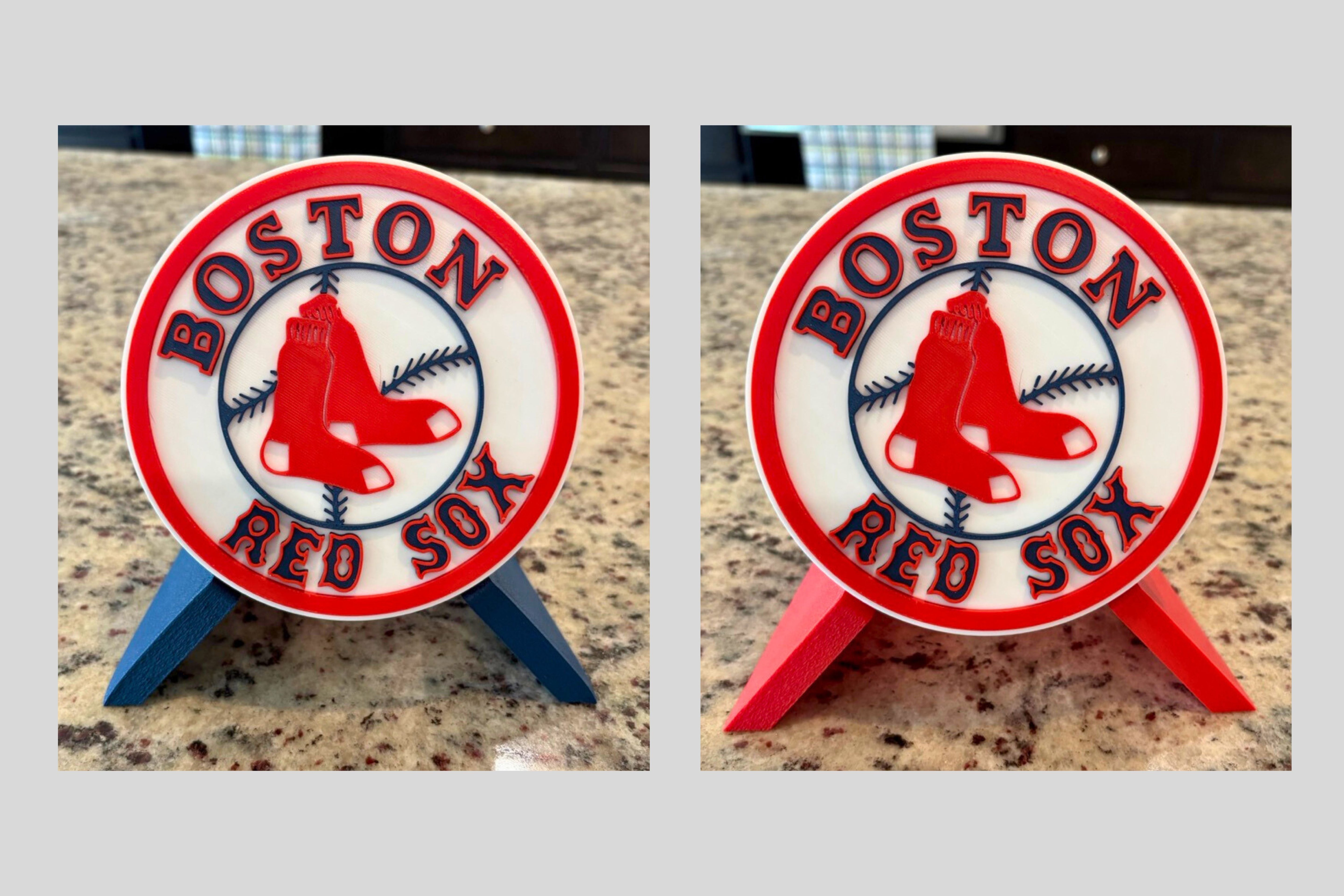 Customized Boston Red Sox 3D Printed Plaque: Unique MLB Baseball Fan Gift for Sports Decor Tiki-Taka3D