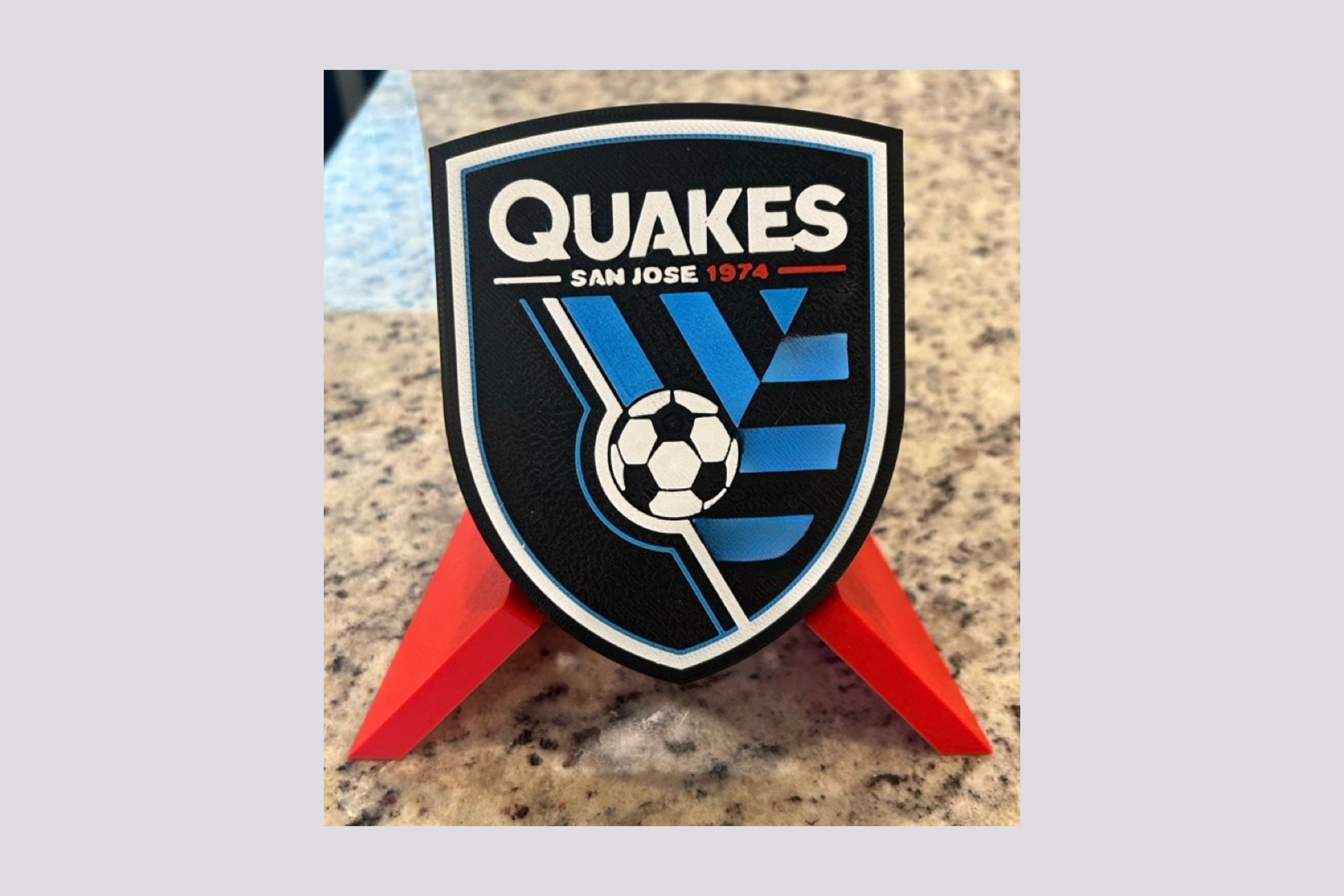 San Jose Earthquakes. 3D printed Plaque. Decorate your preferred room and show your support for the Quakes! Tiki-Taka3D