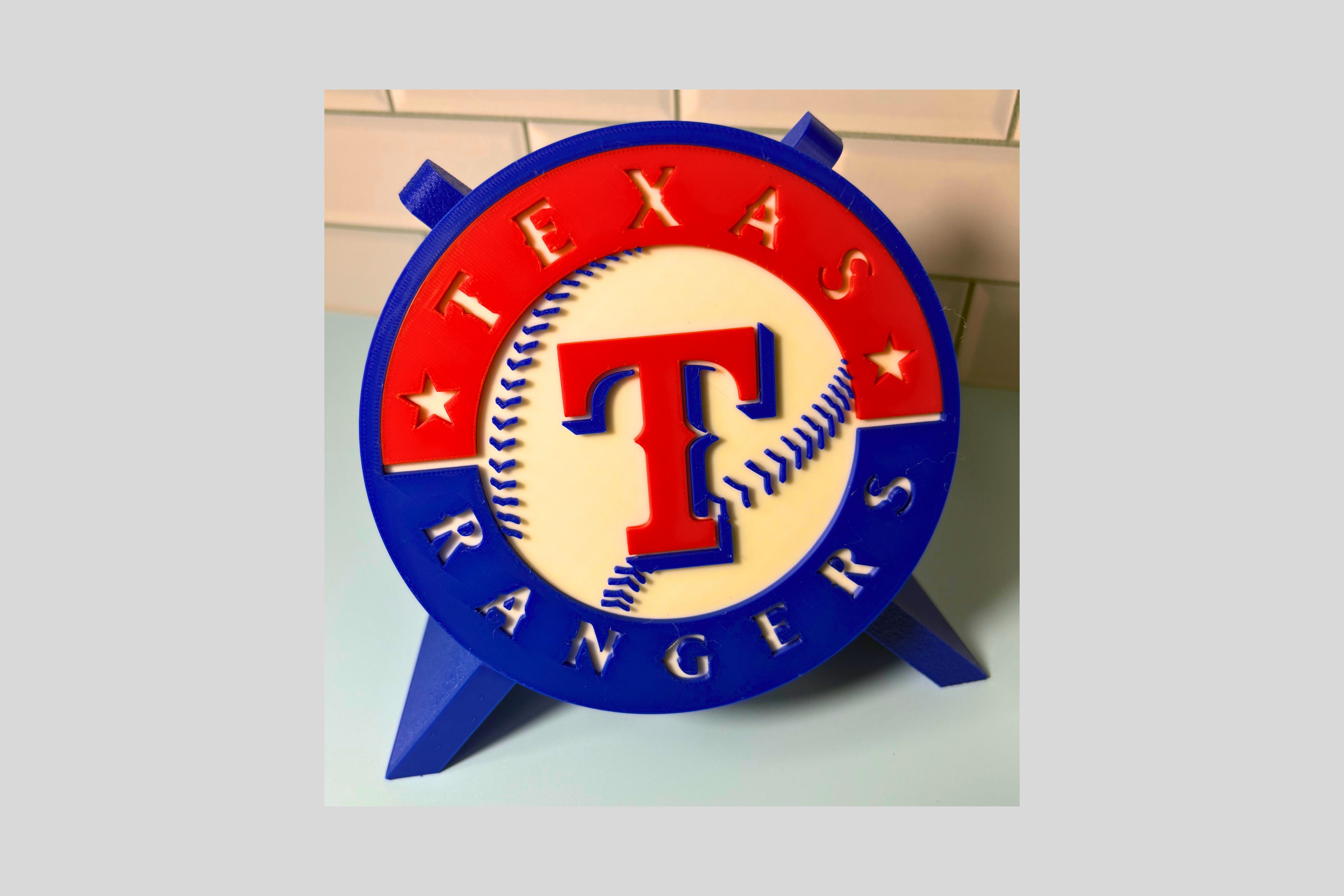 Texas Rangers 3D logo stash box: Unique MLB Baseball Fan Gift Tiki-Taka3D
