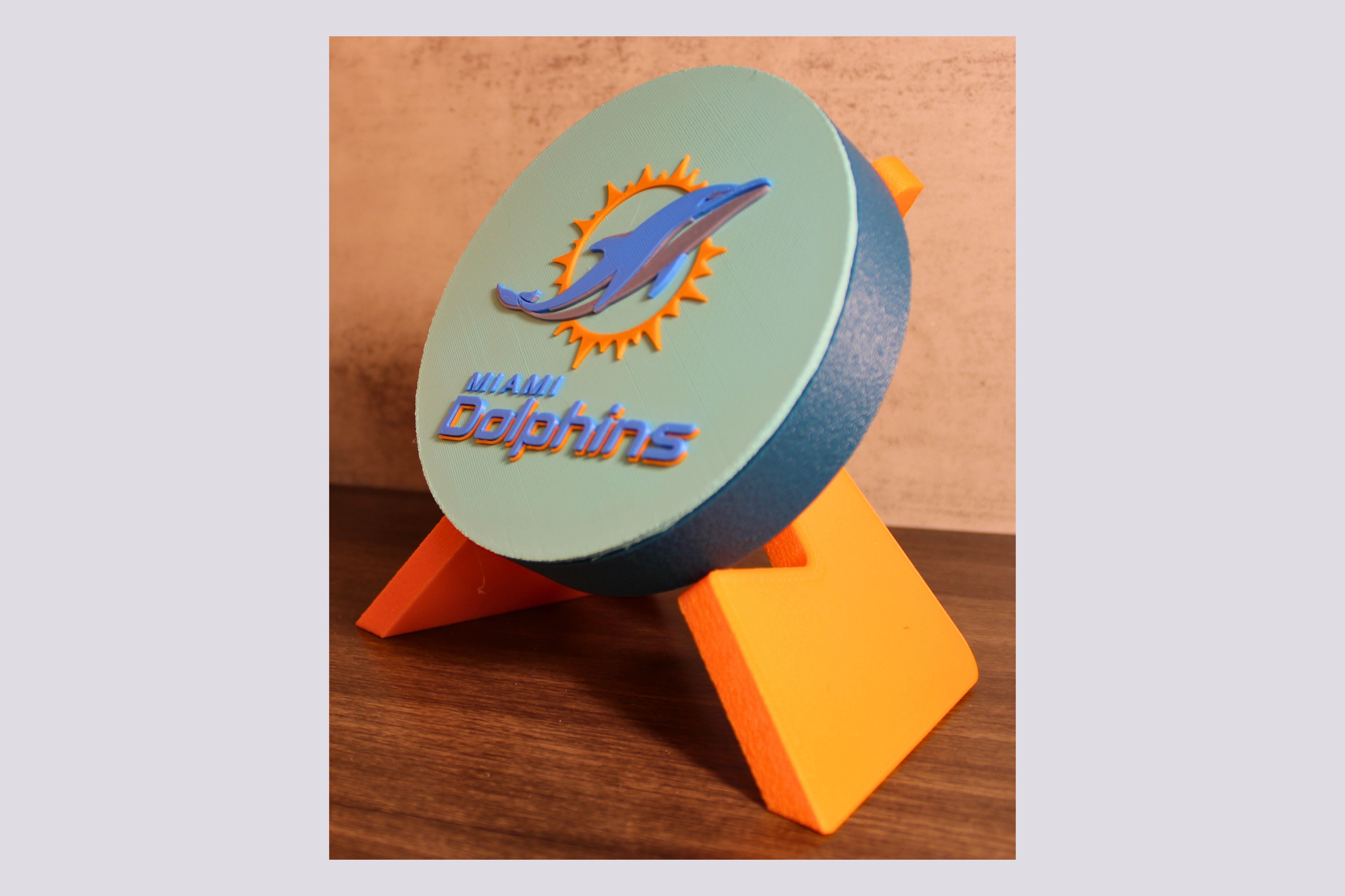 Dolphins 3D Logo Stash Box or Keepsake | Magnetic Compartment Tiki-Taka3D