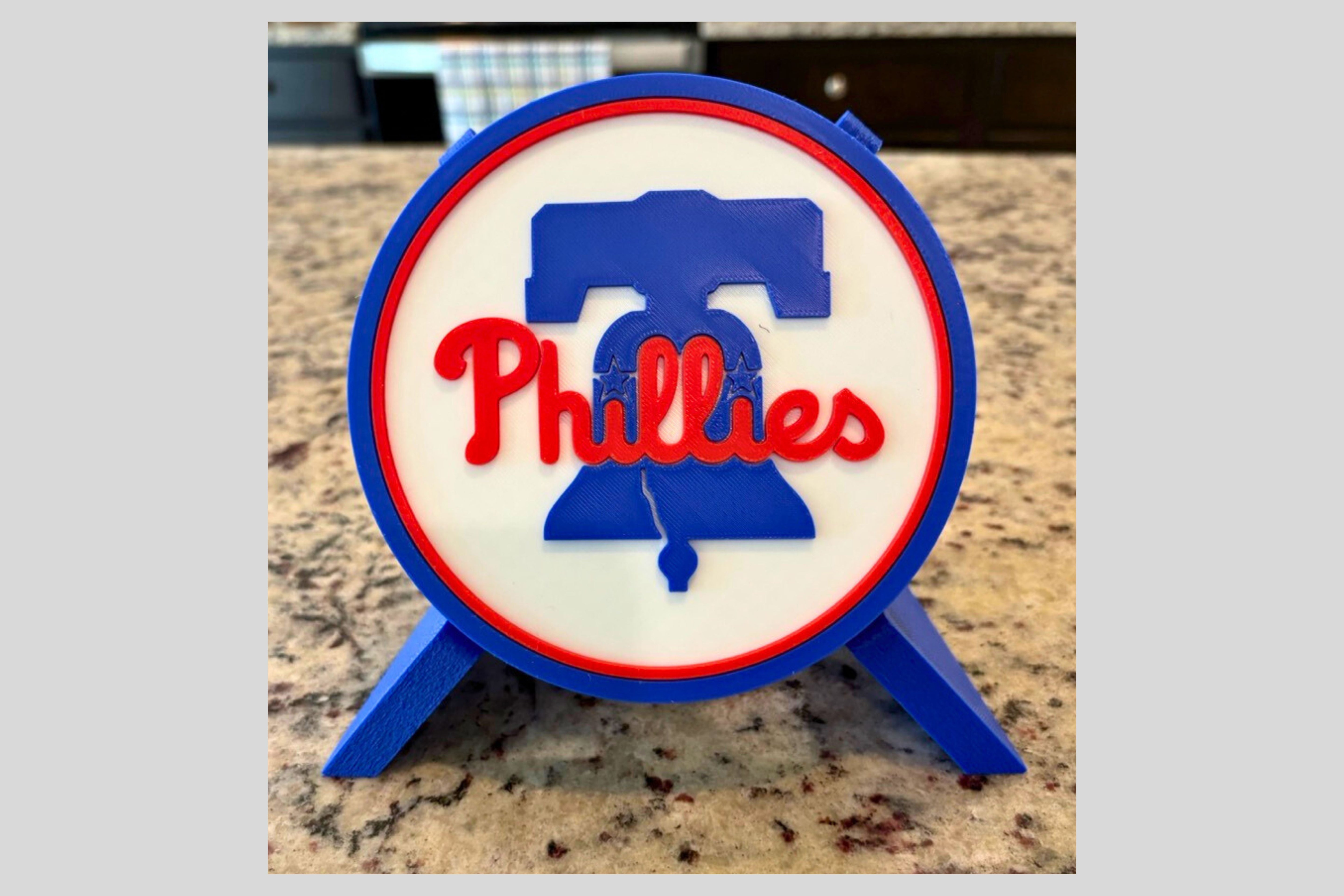 Customized Philadelphia Phillies 3D Printed Plaque: Unique MLB Baseball Fan Gift for Sports Decor Tiki-Taka3D