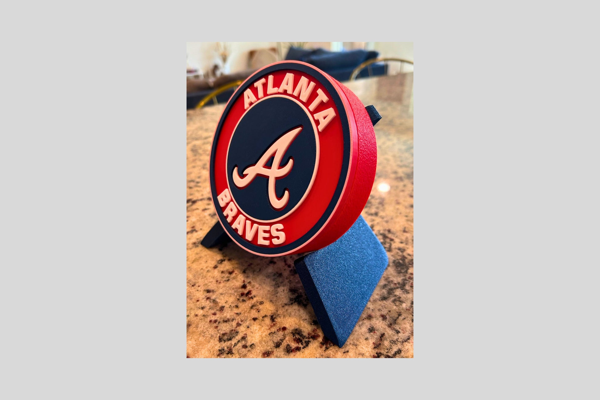 Atlanta Braves 3D Printed MLB Team Plaque | Premium Baseball Fan Decor | Unique Sports Fan Gift Tiki-Taka3D
