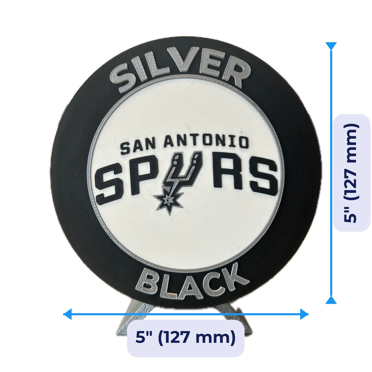 San Antonio Spurs 3D printed roundel 5 inch size, NBA fan gift, made in USA