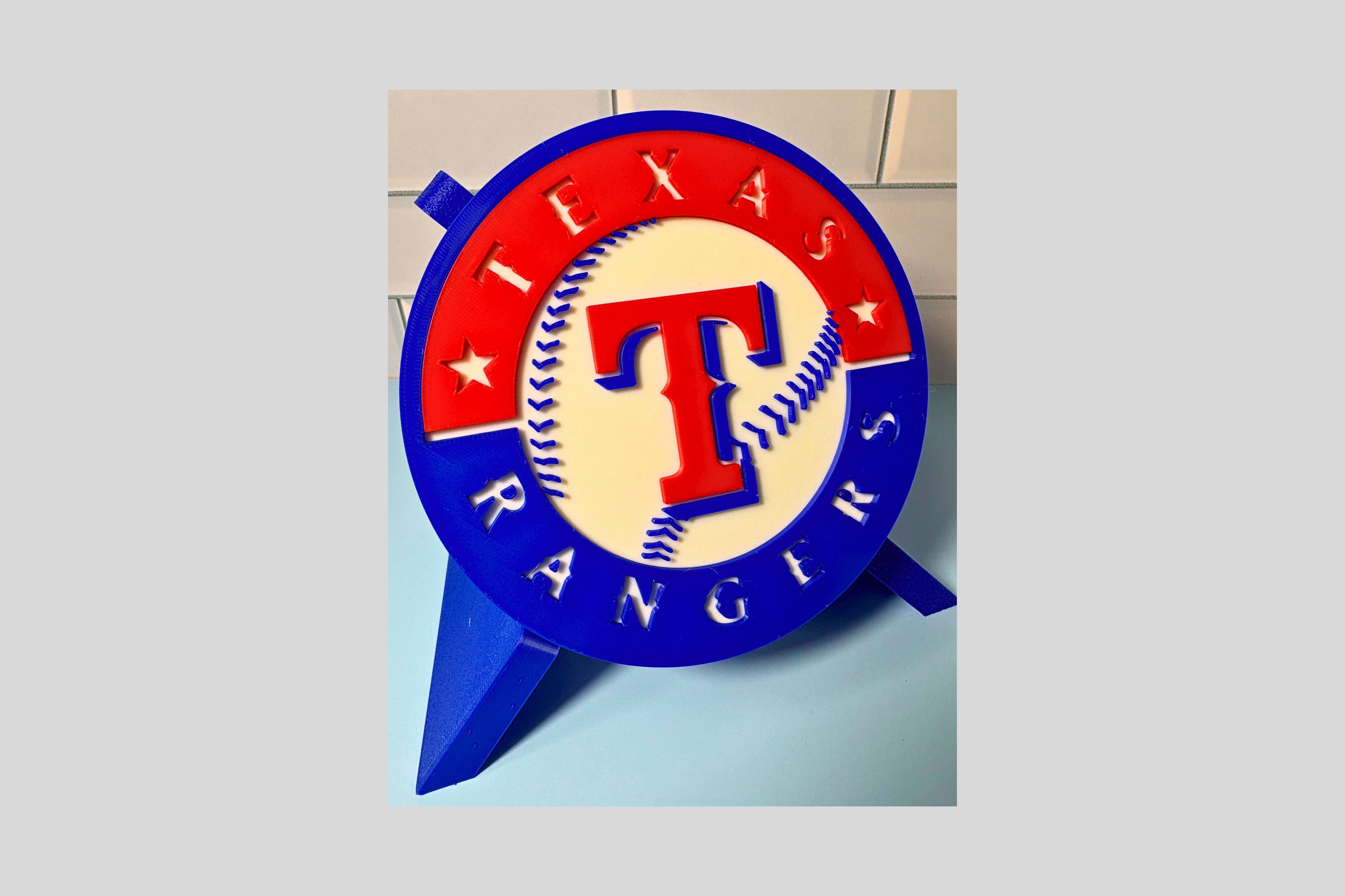 Texas Rangers 3D logo stash box: Unique MLB Baseball Fan Gift Tiki-Taka3D
