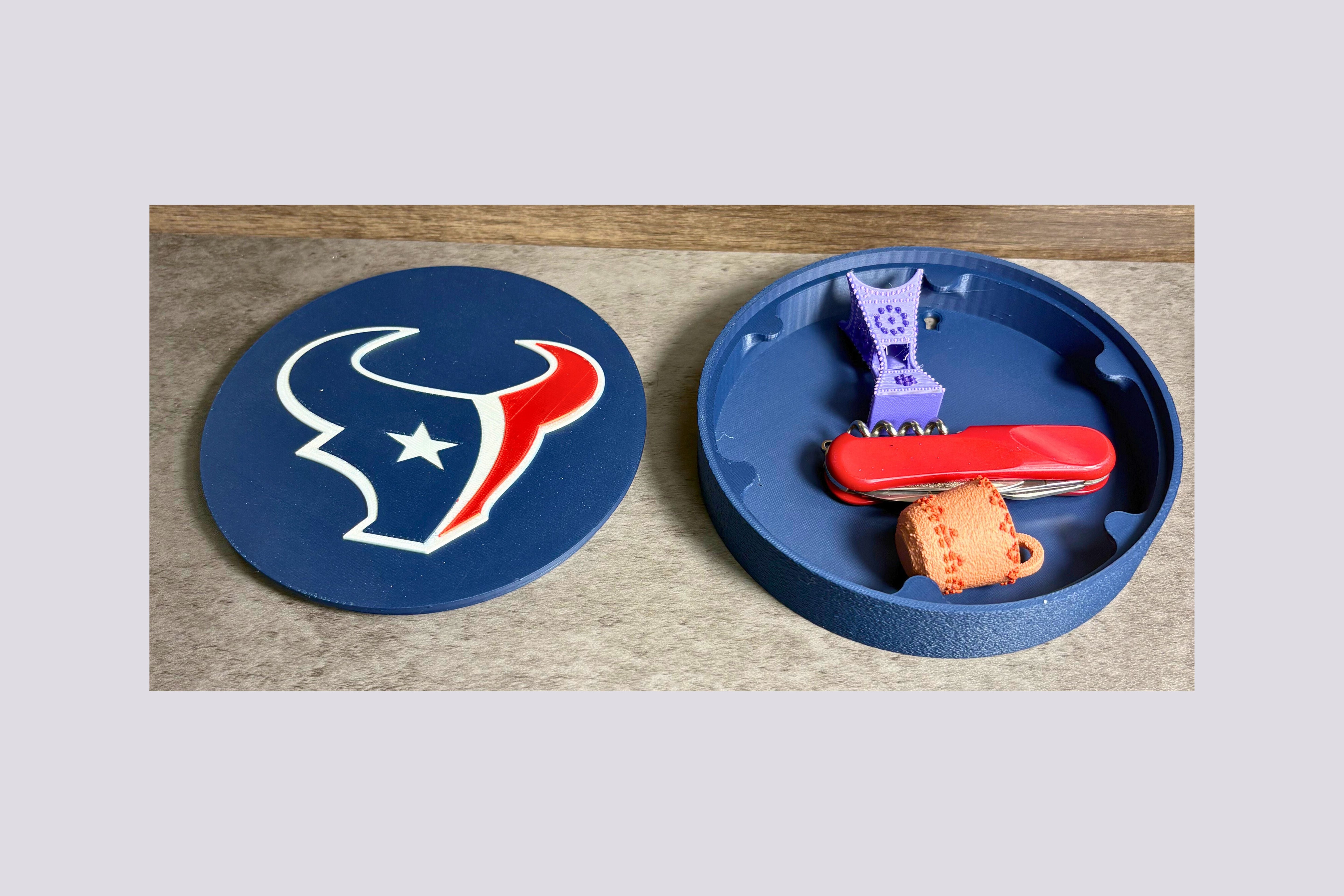 Texans 3D Logo Stash Box - Man Cave Sign - Keepsake Tiki-Taka3D
