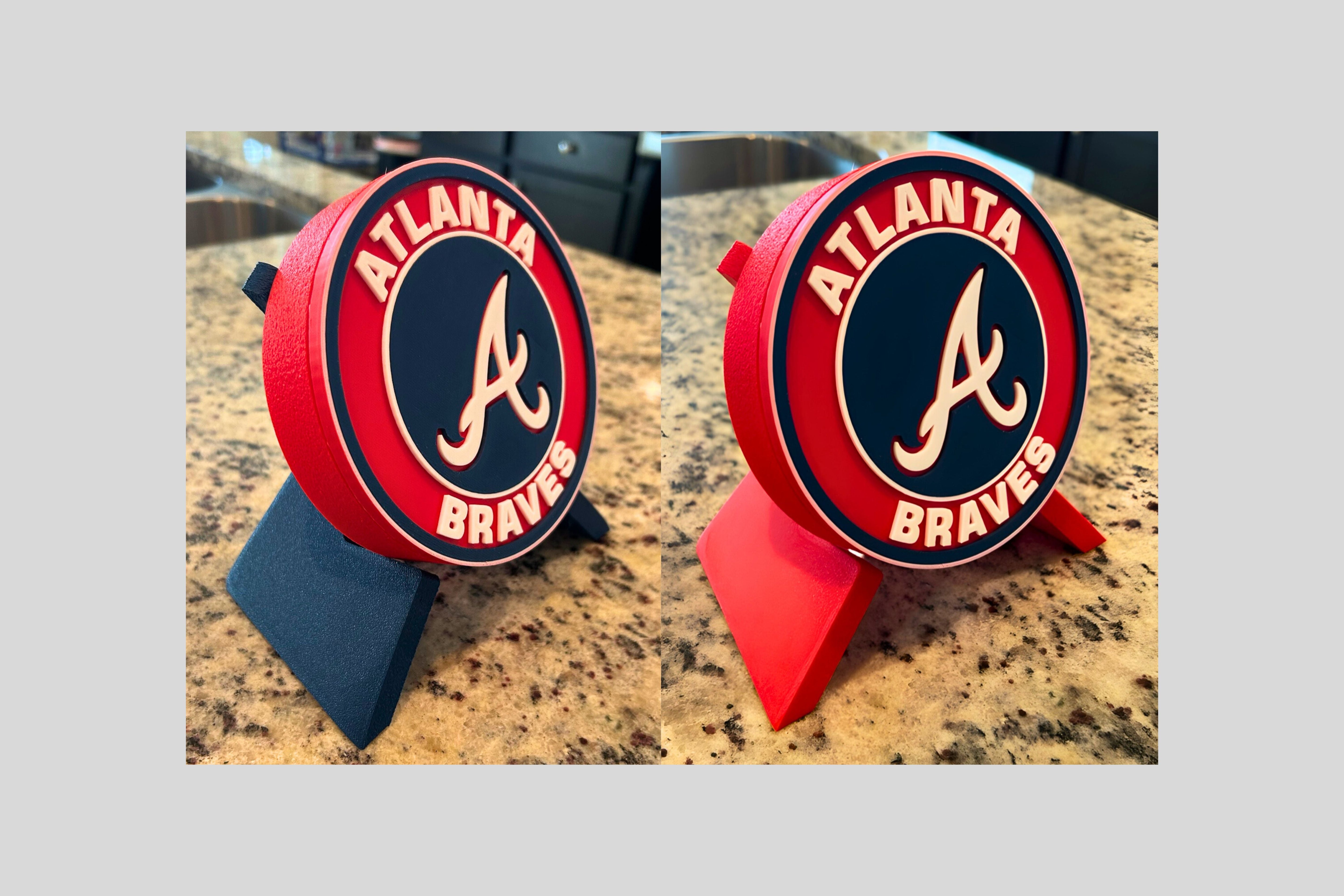 Atlanta Braves 3D Printed MLB Team Plaque | Premium Baseball Fan Decor | Unique Sports Fan Gift Tiki-Taka3D