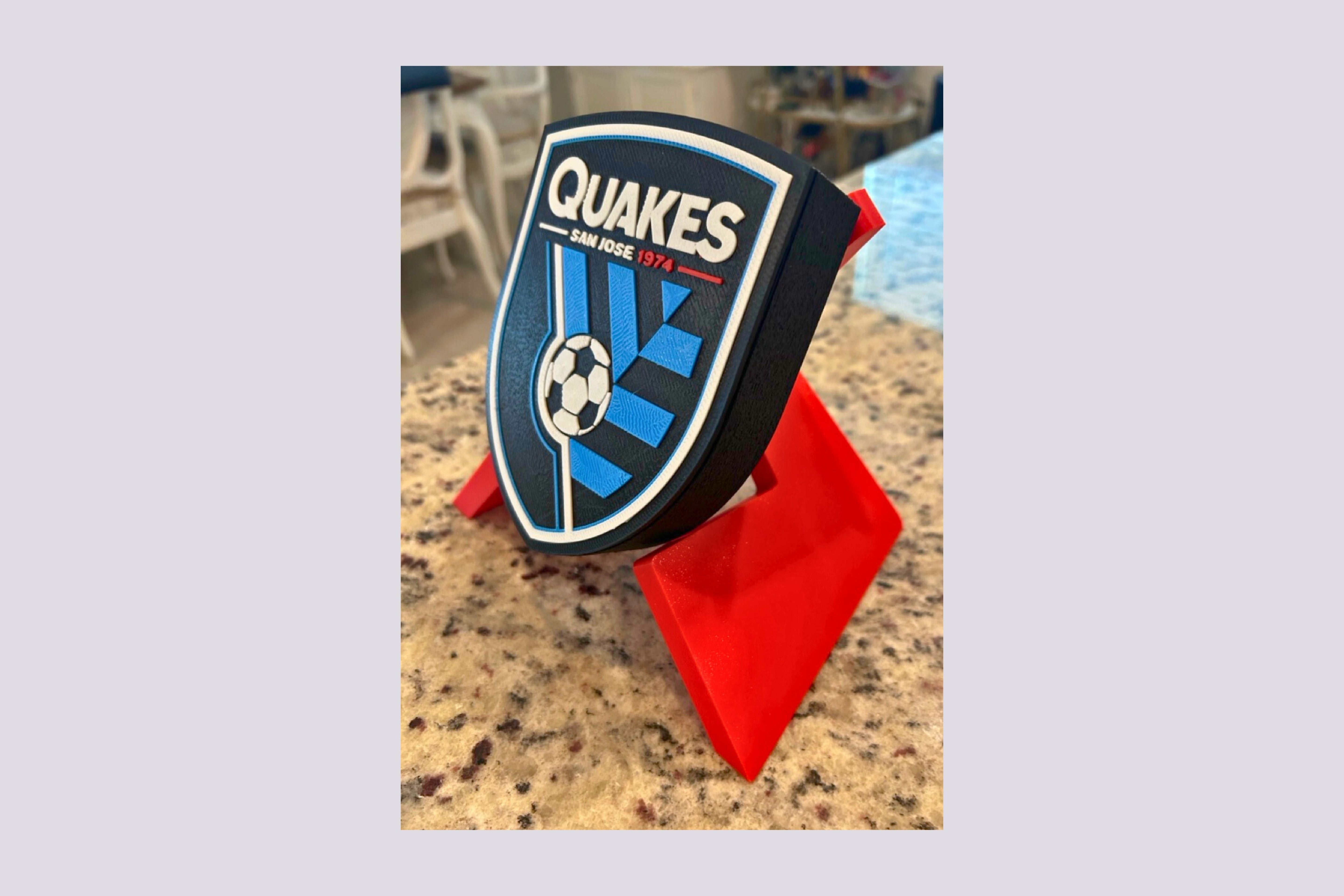 San Jose Earthquakes. 3D printed Plaque. Decorate your preferred room and show your support for the Quakes! Tiki-Taka3D