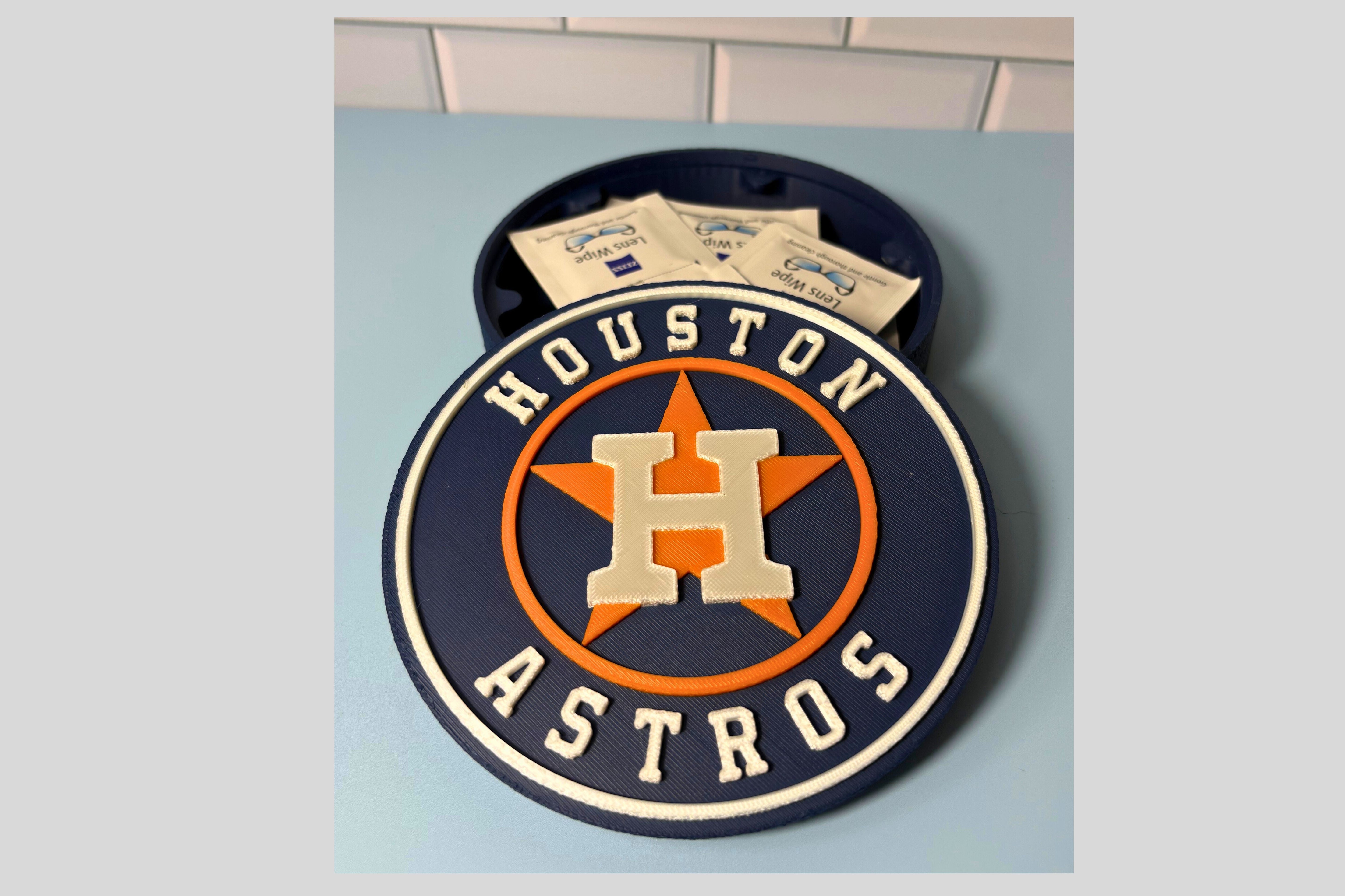 Houston Astros 3D logo stash box: Unique MLB Baseball Fan Gift Tiki-Taka3D