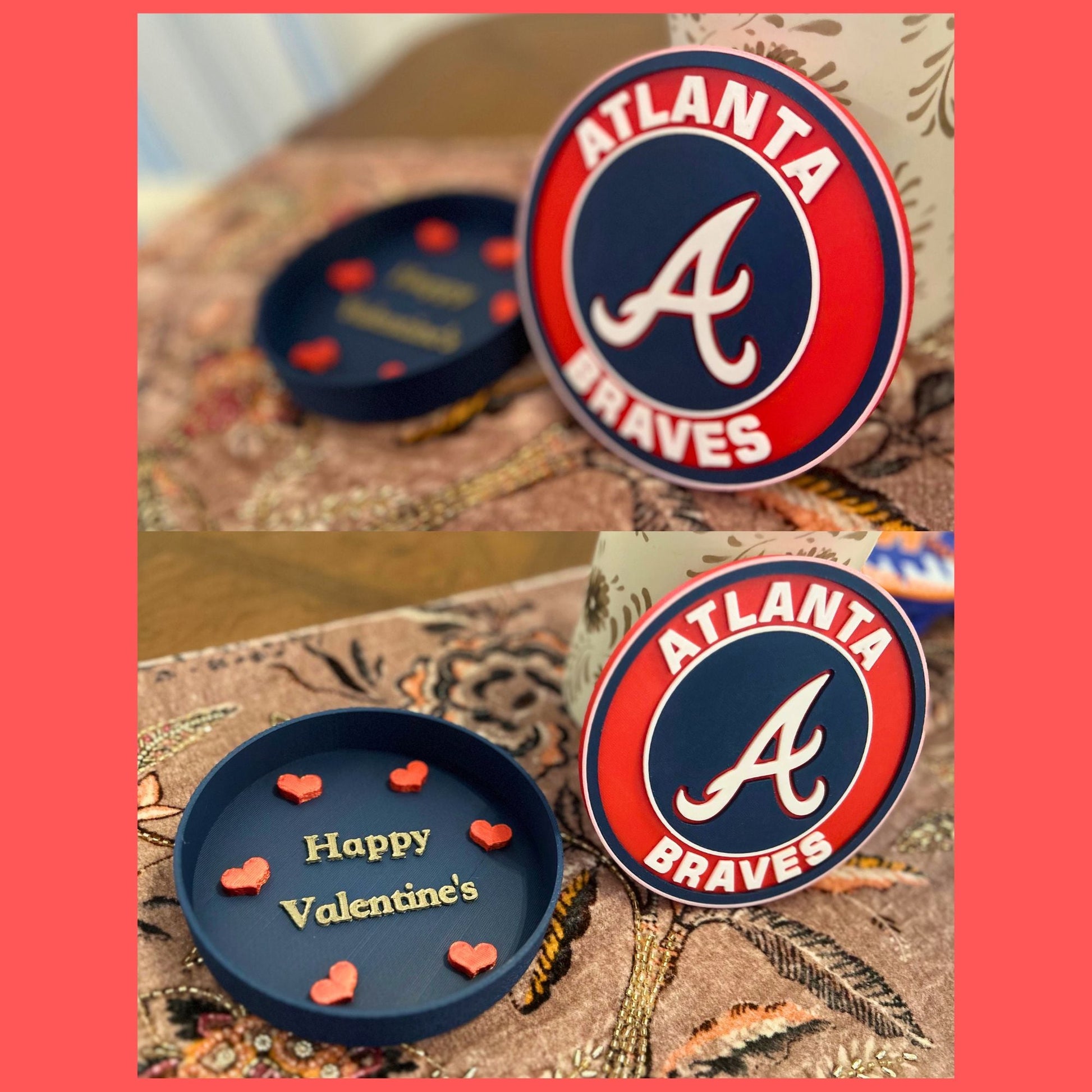 Atlanta Braves 3D Printed MLB Team Plaque | Premium Baseball Fan Decor | Unique Sports Fan Gift Tiki-Taka3D
