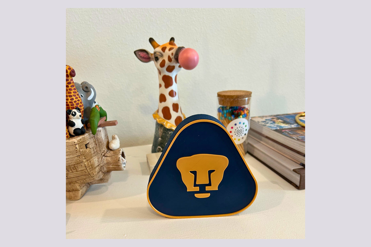 Pumas UNAM 3D Decorative Box | Universitario Soccer Shield | Customizable NFC | Handmade Mexican Fan Art| Mancave Sign Tiki-Taka3D