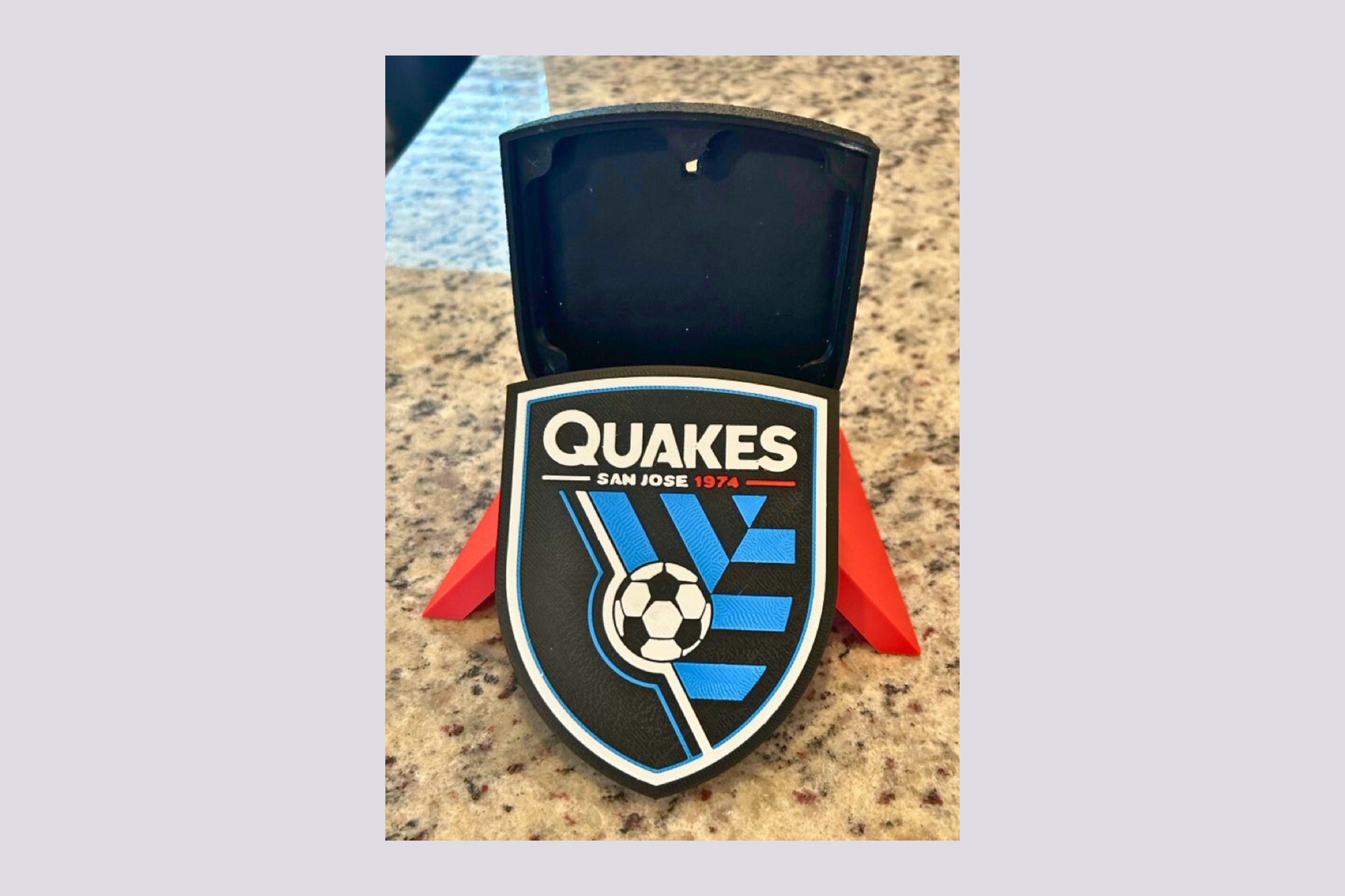 San Jose Earthquakes. 3D printed Plaque. Decorate your preferred room and show your support for the Quakes! Tiki-Taka3D