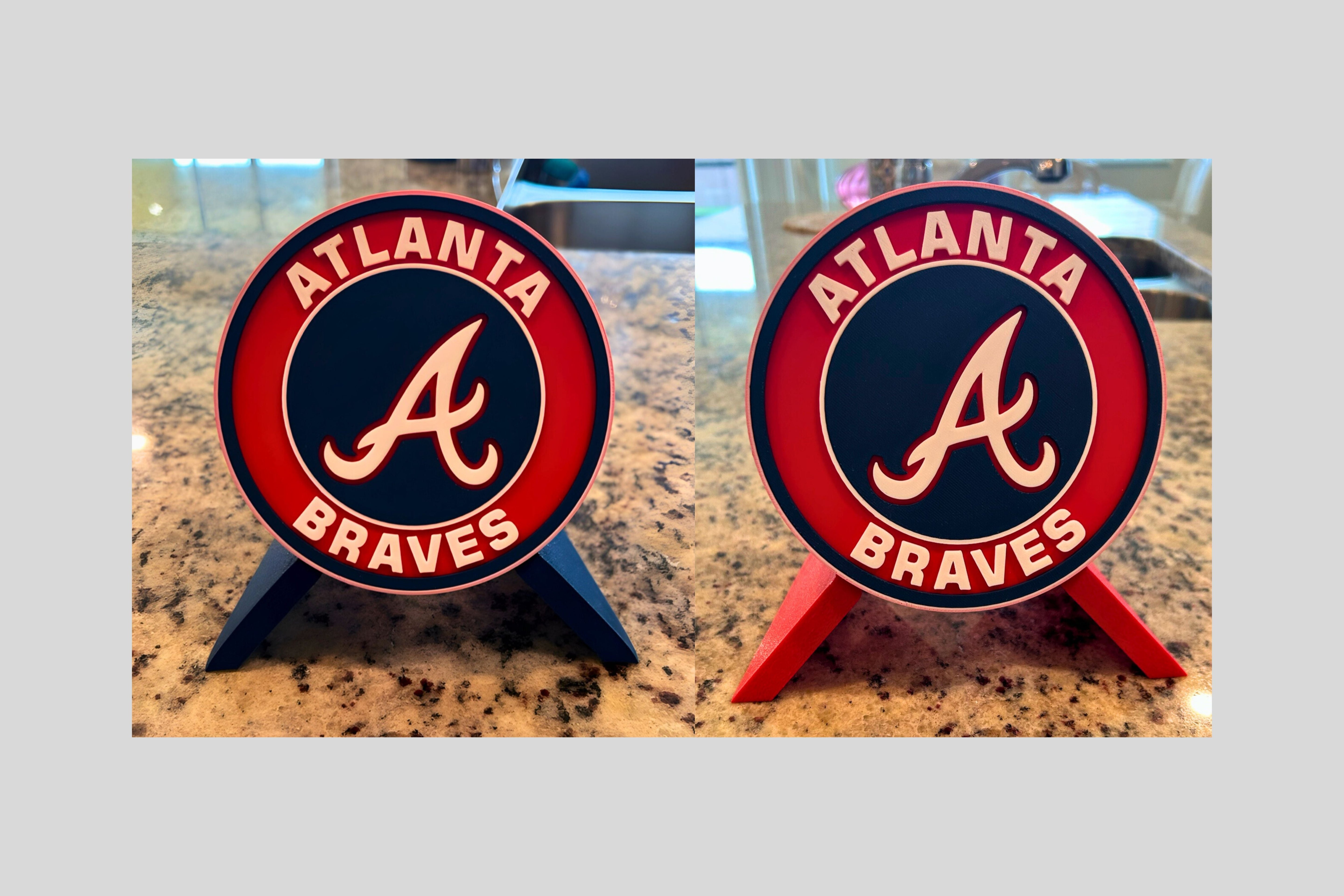 Atlanta Braves 3D Printed MLB Team Plaque | Premium Baseball Fan Decor | Unique Sports Fan Gift Tiki-Taka3D