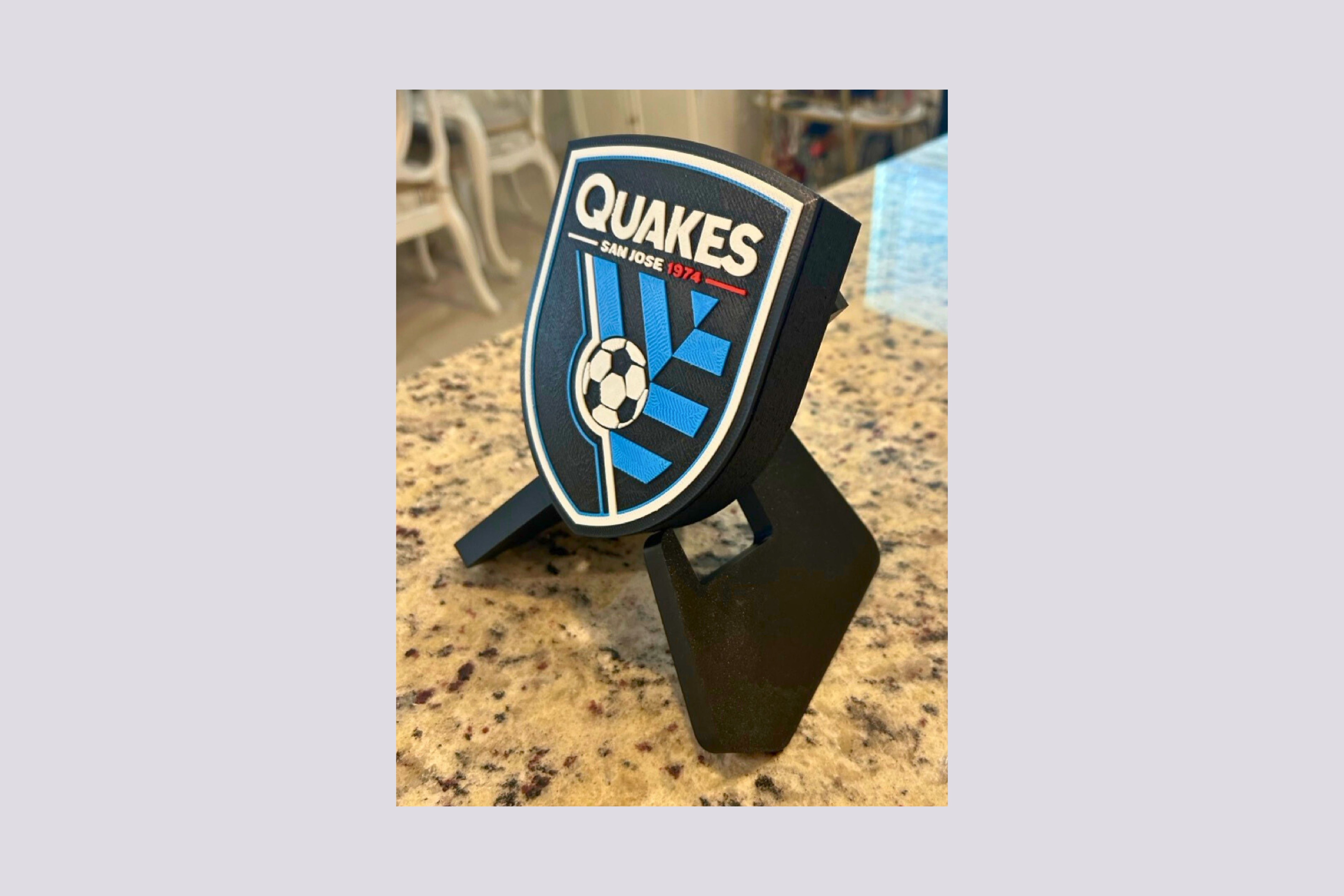 San Jose Earthquakes. 3D printed Plaque. Decorate your preferred room and show your support for the Quakes! Tiki-Taka3D