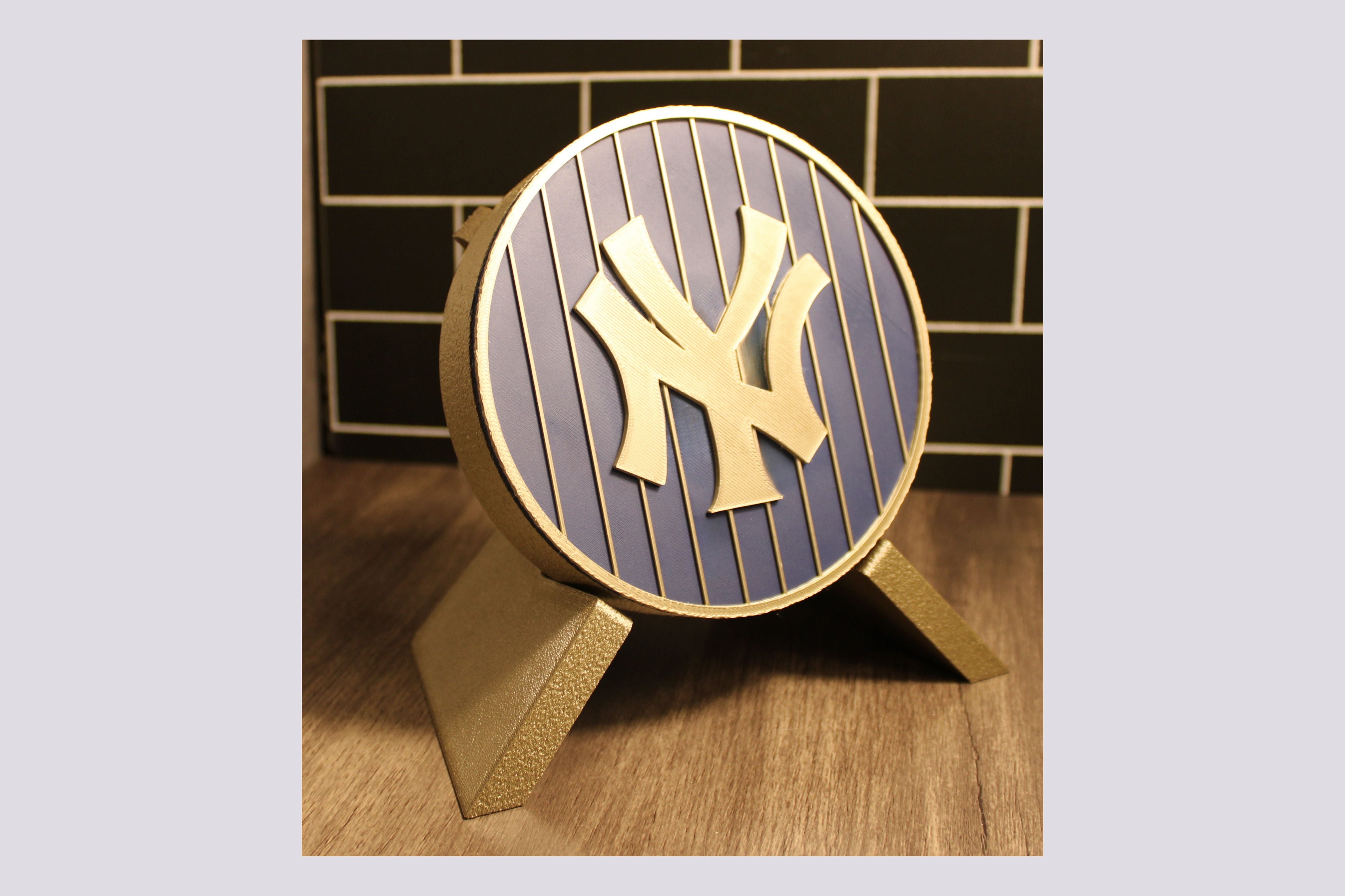 NY Yankees 3D Logo Stash Box. Blue and Iridium Gold Colored. Tiki-Taka3D