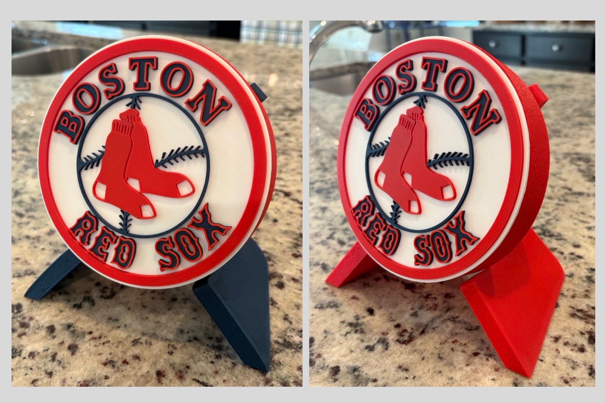 Customized Boston Red Sox 3D Printed Plaque: Unique MLB Baseball Fan Gift for Sports Decor Tiki-Taka3D