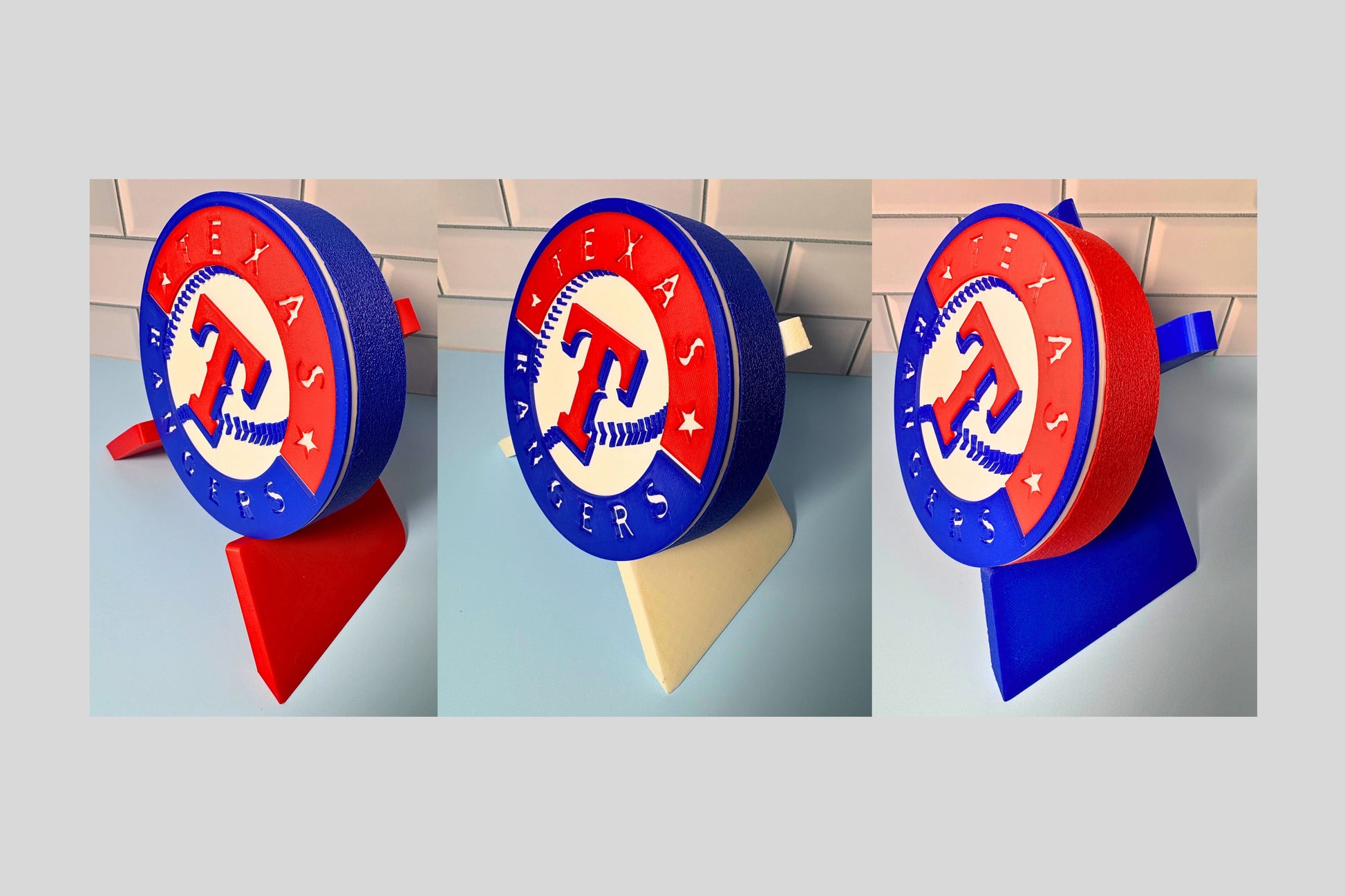 Texas Rangers 3D logo stash box: Unique MLB Baseball Fan Gift Tiki-Taka3D