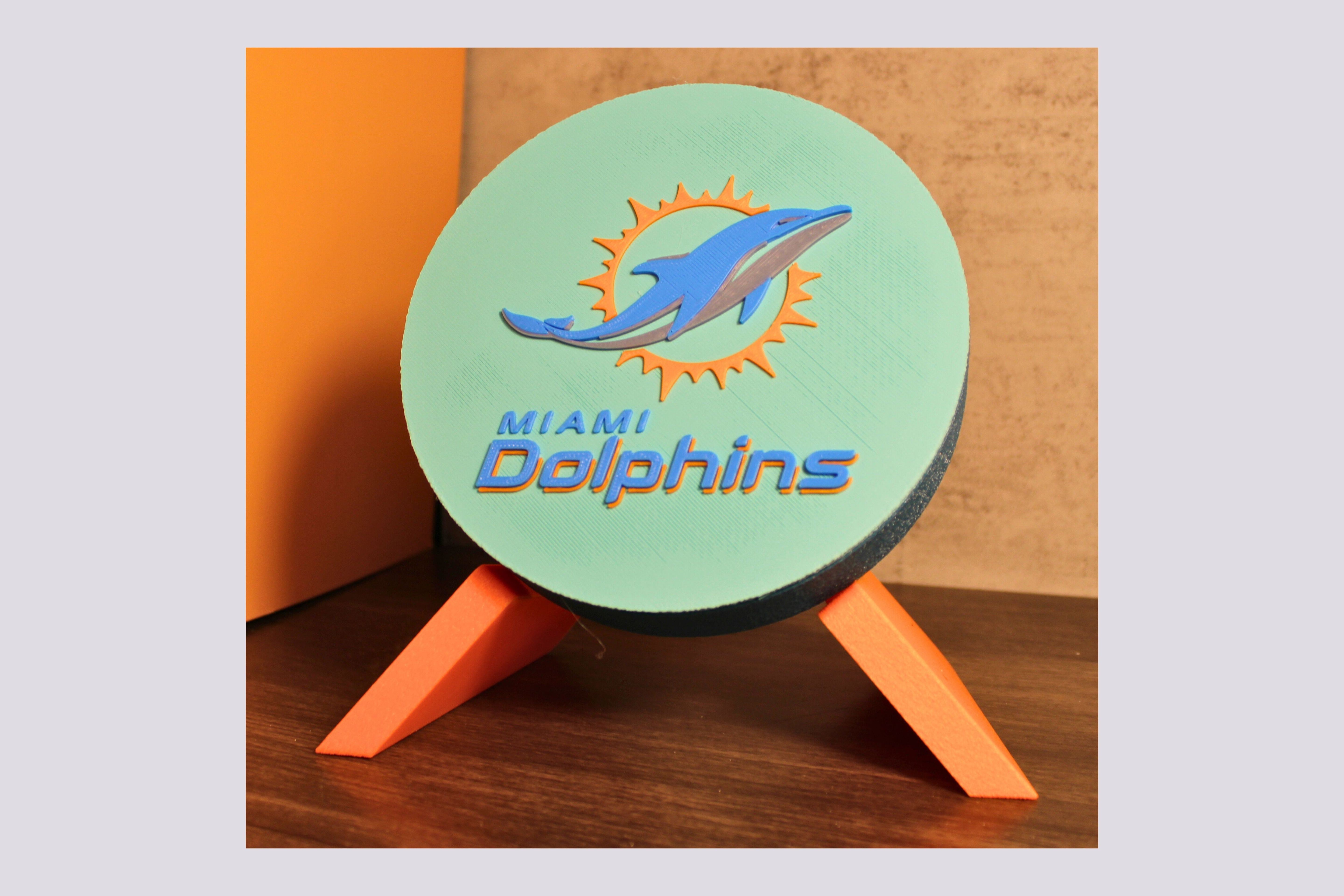 Dolphins 3D Logo Stash Box or Keepsake | Magnetic Compartment Tiki-Taka3D