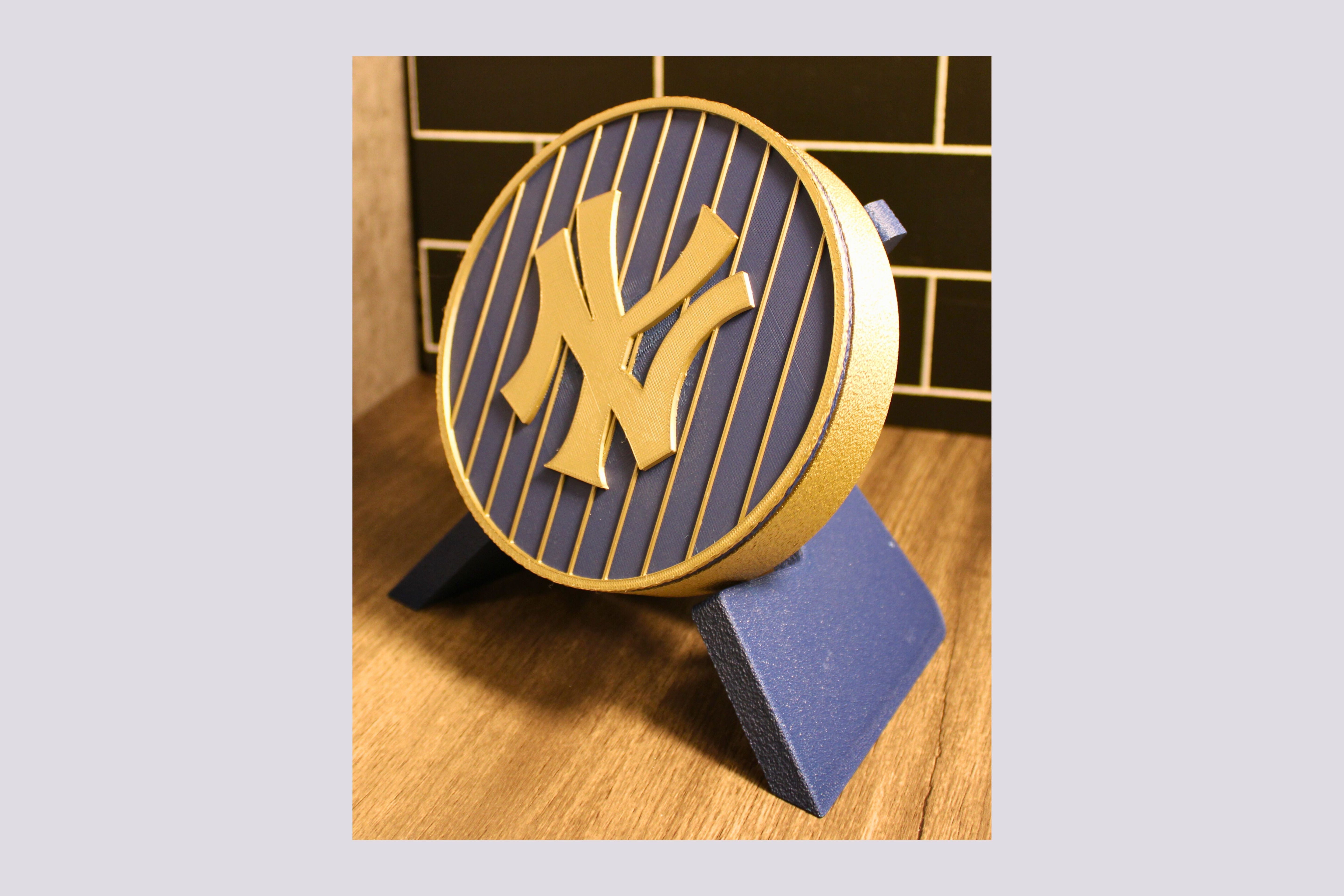NY Yankees 3D Logo Stash Box. Blue and Iridium Gold Colored. Tiki-Taka3D