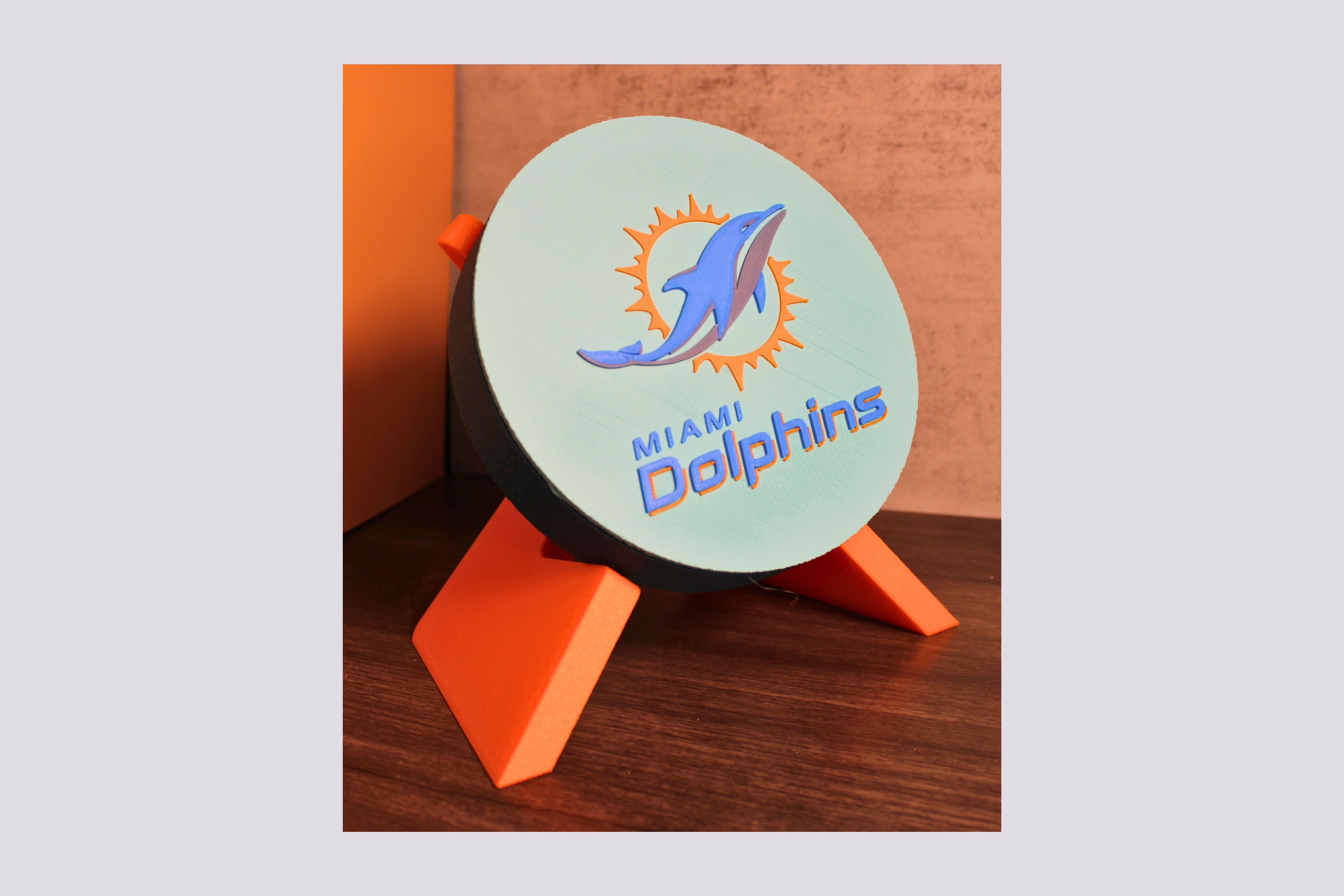 Dolphins 3D Logo Stash Box or Keepsake | Magnetic Compartment Tiki-Taka3D