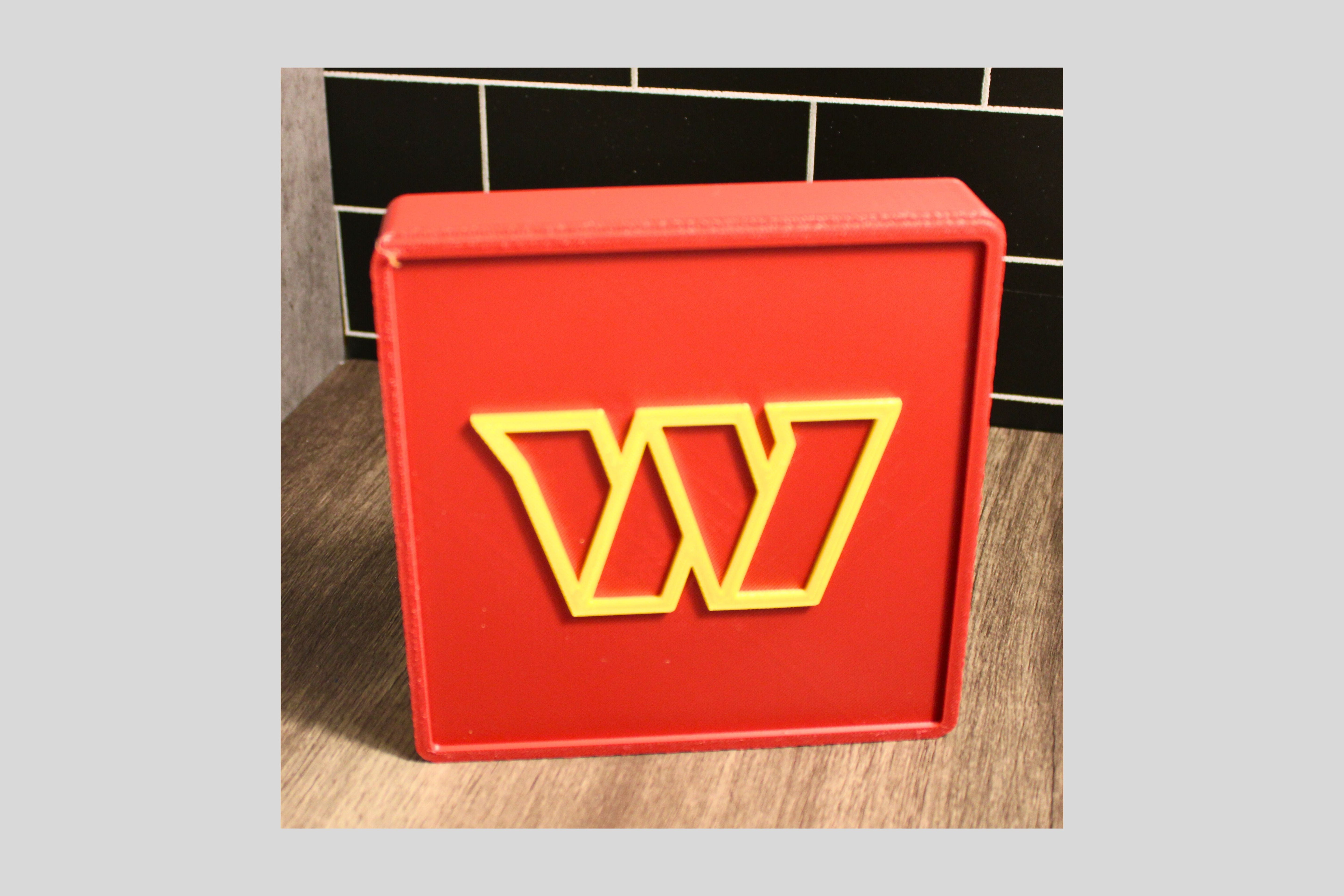 Commanders 3D Logo Plaque | Keepsake Box Tiki-Taka3D