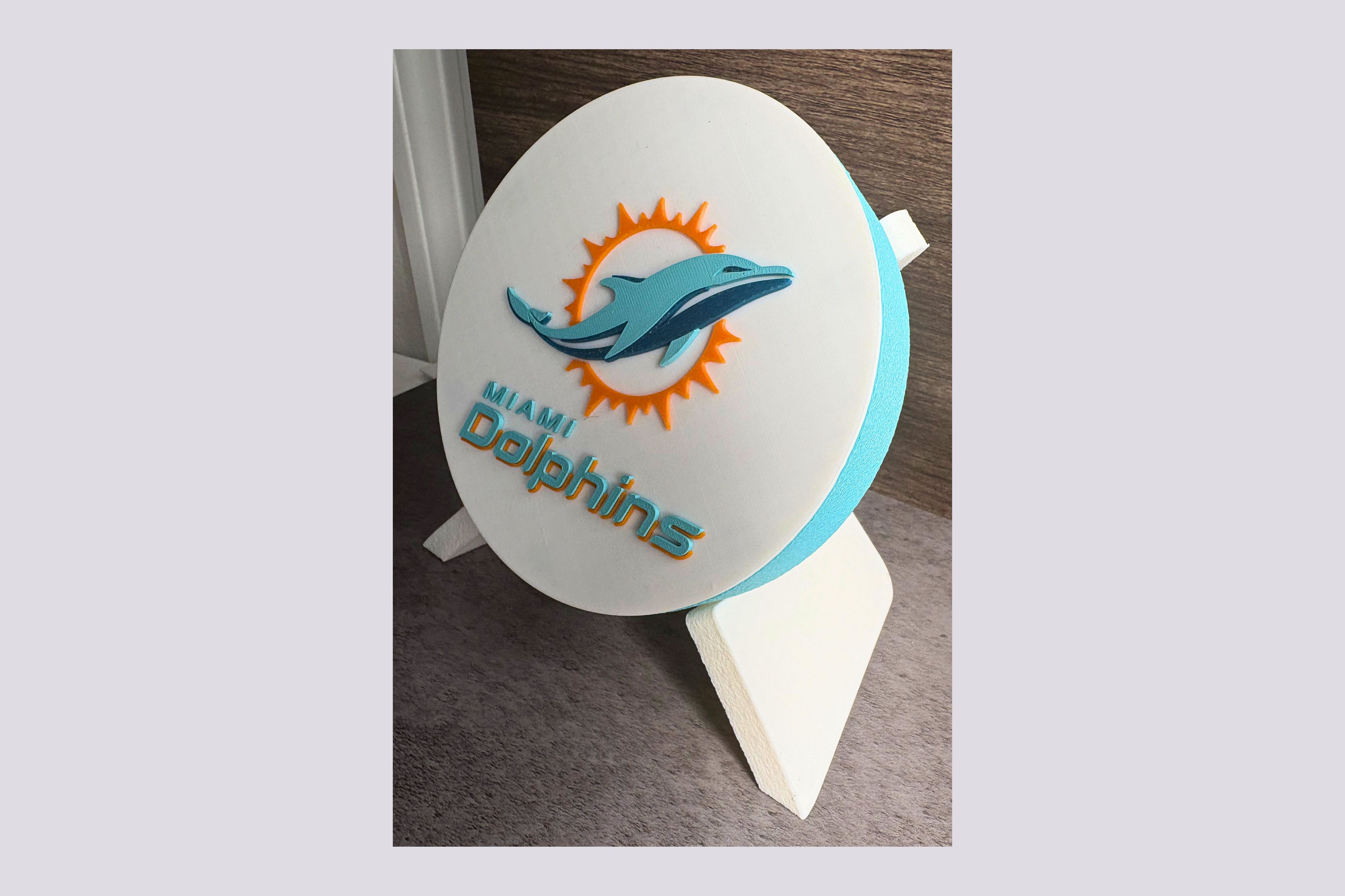 Dolphins 3D Logo Stash Box or Keepsake | Magnetic Compartment Tiki-Taka3D