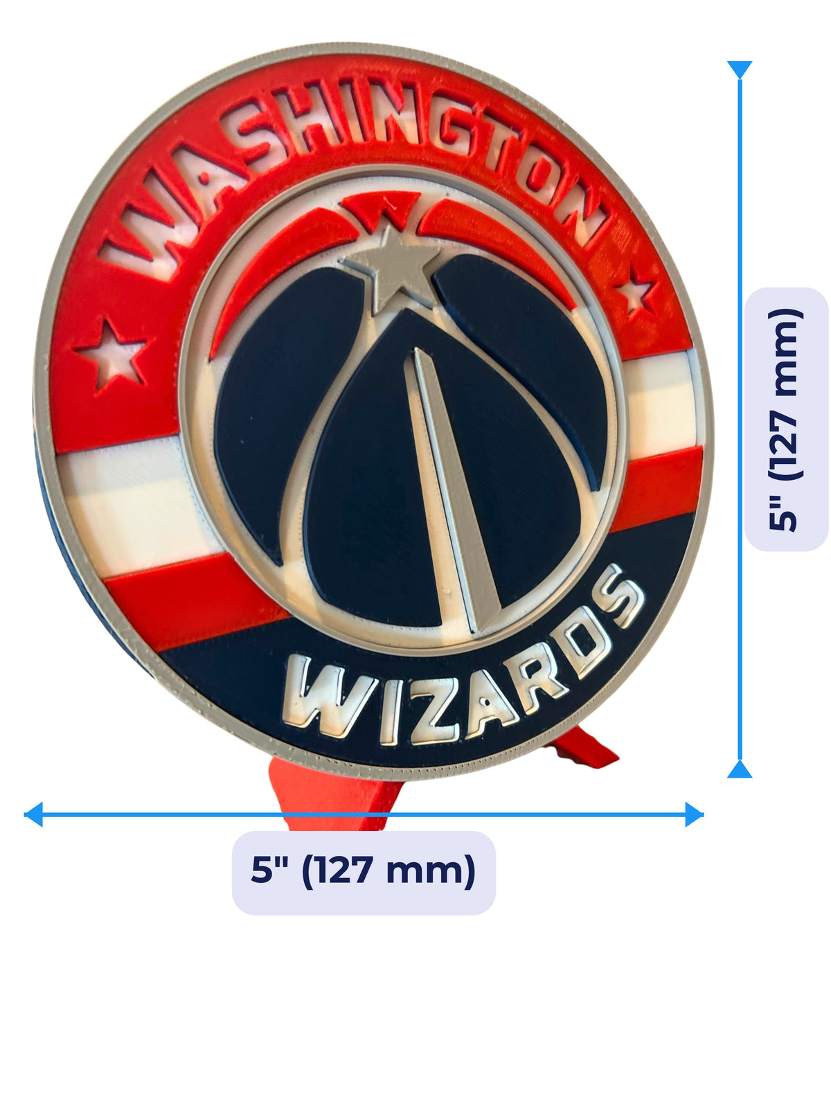 Washington Wizards 3D printed roundel 5 inch (127 mm), NBA fan gift, made in USA