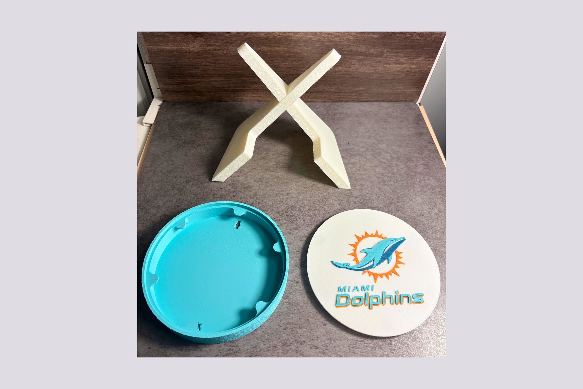 Dolphins 3D Logo Stash Box or Keepsake | Magnetic Compartment Tiki-Taka3D