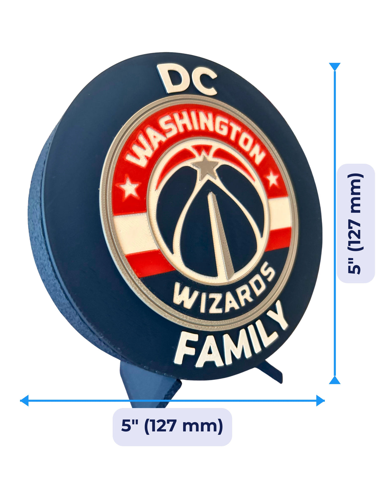 Washington Wizards 3D printed roundel 5 inch (127 mm), NBA fan gift, made in USA