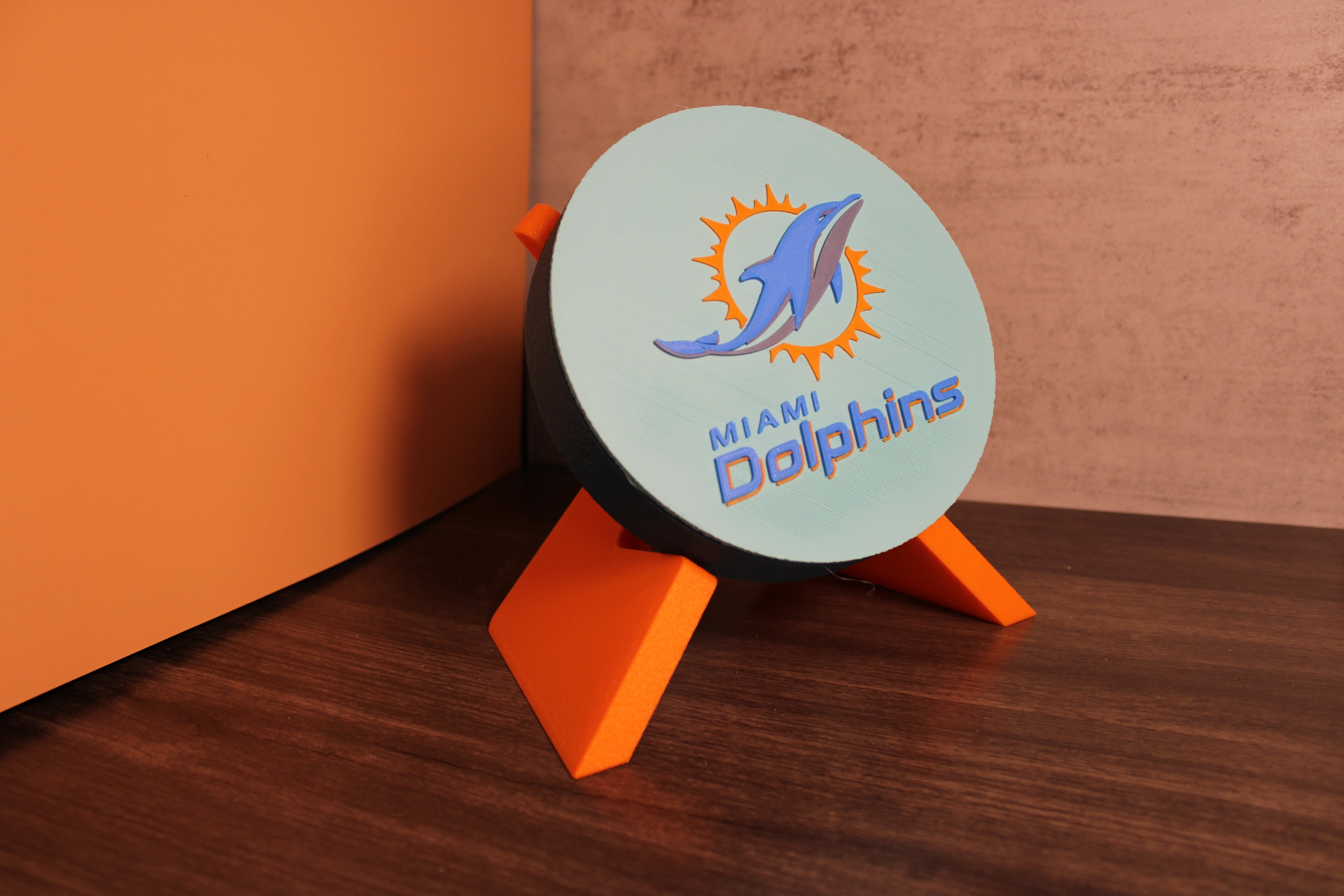 Dolphins 3D Logo Stash Box or Keepsake | Magnetic Compartment Tiki-Taka3D